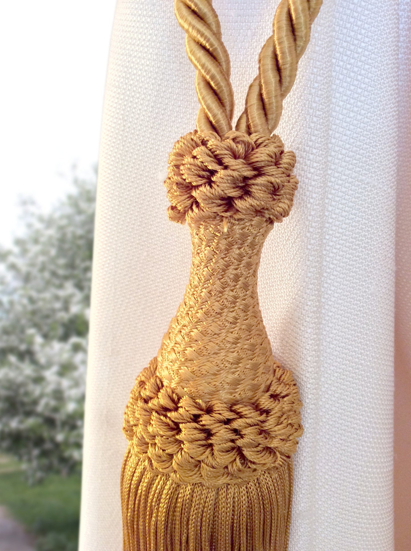 Embrasse per Tende con Nappa Grande 20cm - Oro Scuro | Made in Firenze