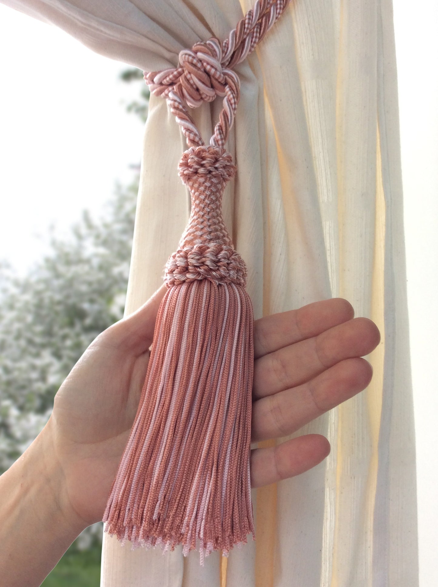 Embrasse per Tende con Nappa Grande 20cm - Rosa Antico | Made in Firenze