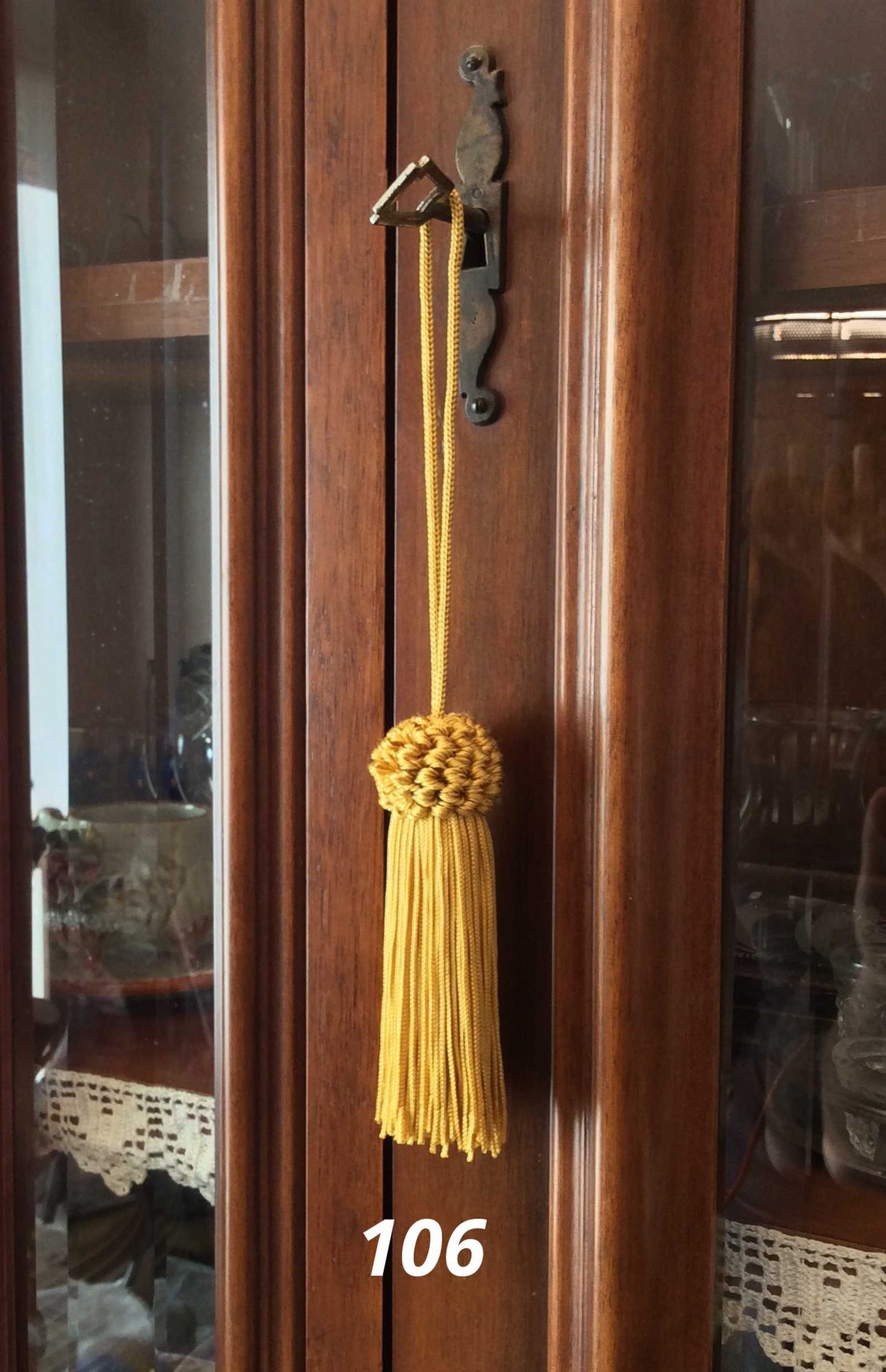 Nappa Fiocco Chiave Giallo Oro o Marrone 11cm - Made in Firenze