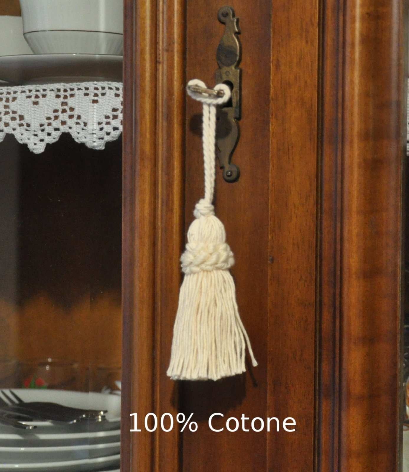 Nappa Fiocco Chiave in Fibre Naturali 8cm - Made in Firenze