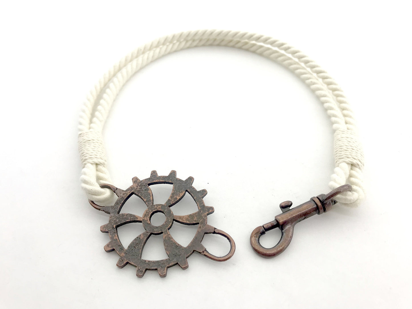 Bracciale per tende per allestimenti in stile industrial, in cotone BIANCO ecologico. Allestimenti per loft ed open space. Made in Italy.