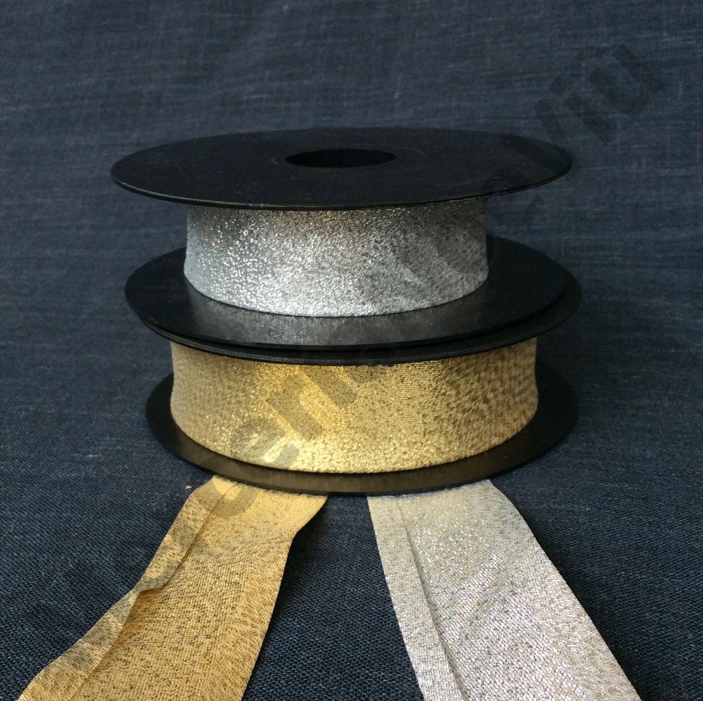 Nastro sbieco lamè oro argento 2,5 cm