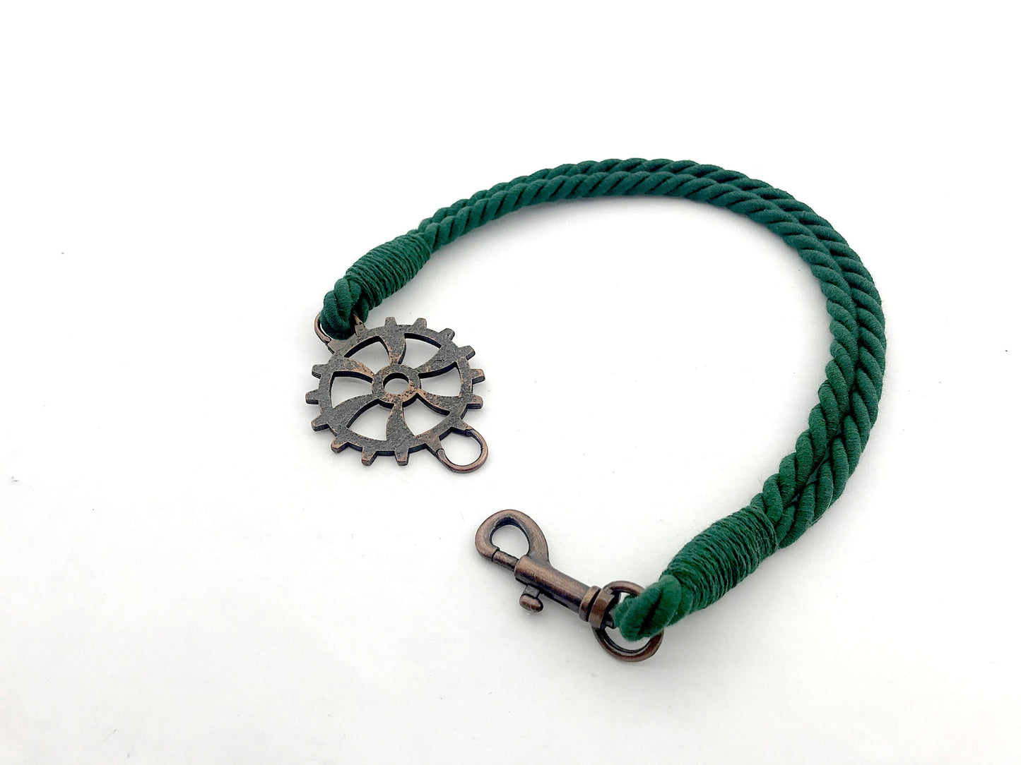 Bracciale per tende per allestimenti in stile industrial, in cotone VERDE. Allestimenti per loft ed open space. Made in Italy.