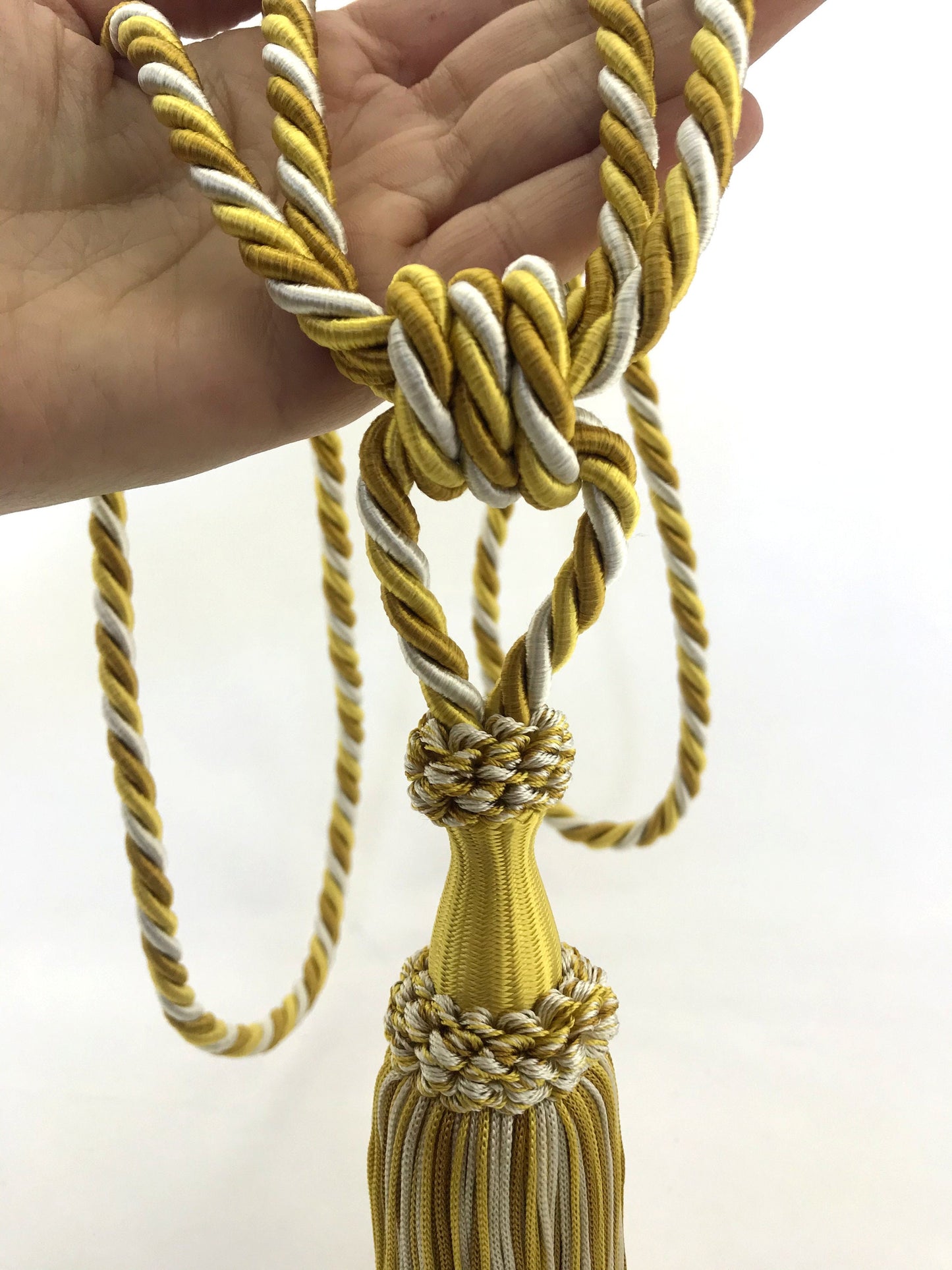 Embrasse per Tende con Nappa 15cm - Oro e Avorio | Made in Firenze
