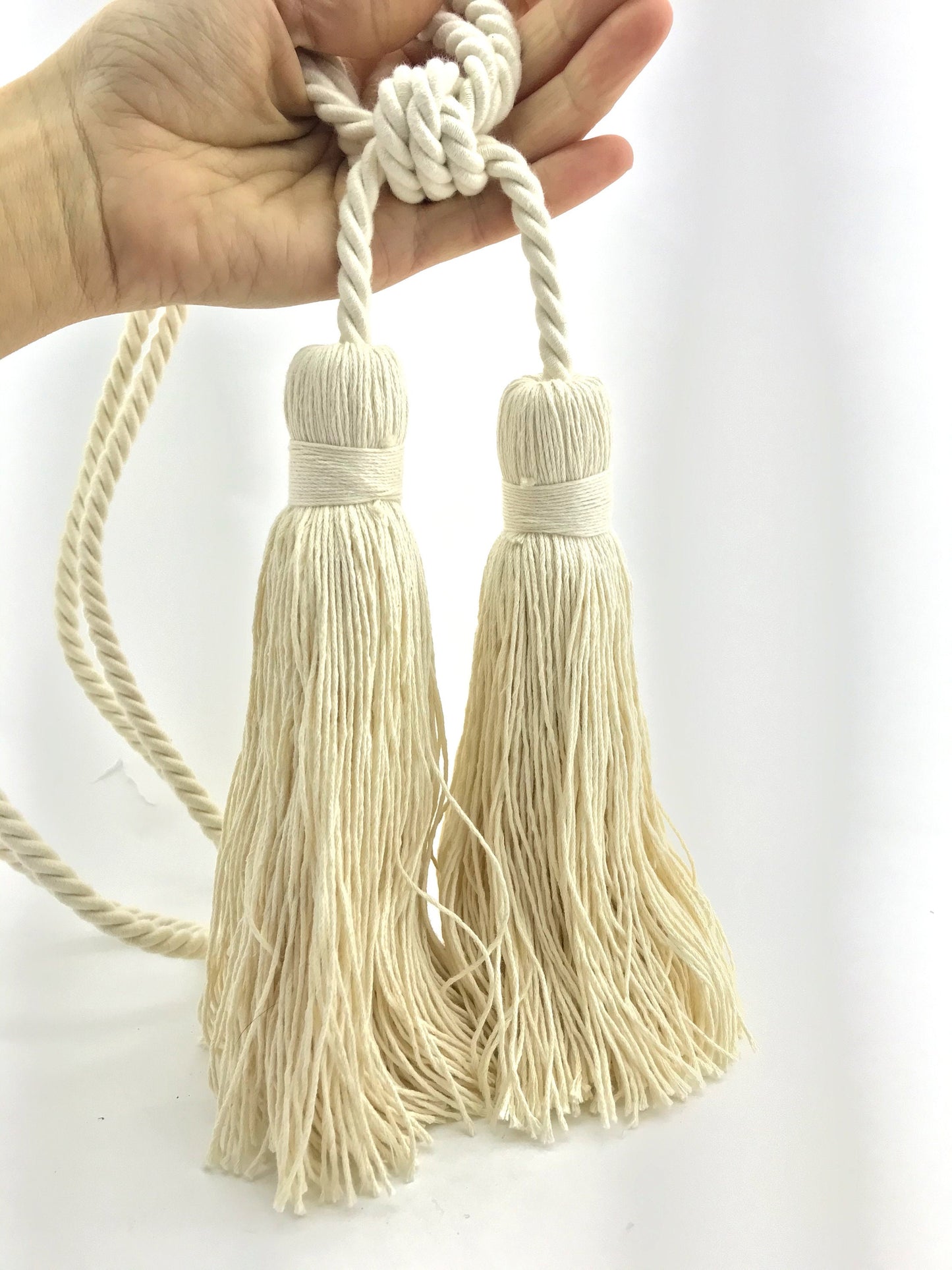 Stupenda grande embrasse doppia in cotone decorazione per tende tendaggi drappeggio drappo made in italy
