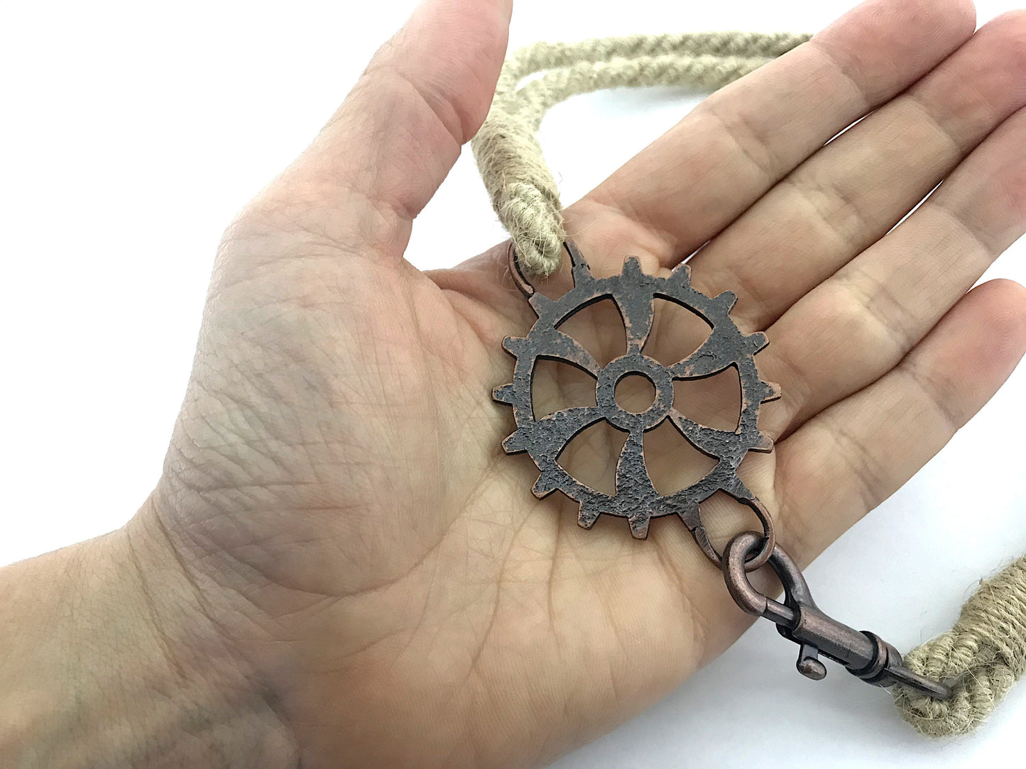 Bracciale per tende allestimenti in stile industrial, in cotone e juta BEIGE ecologico. Allestimenti per loft ed open space. Made in Italy.