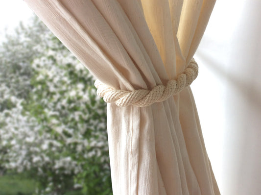 Cotone.. Un legatenda magnetico 16mm, lungo 75cm. Stile rustico, arrendamento nautico e shabby, neutro per ogni abbinamento.