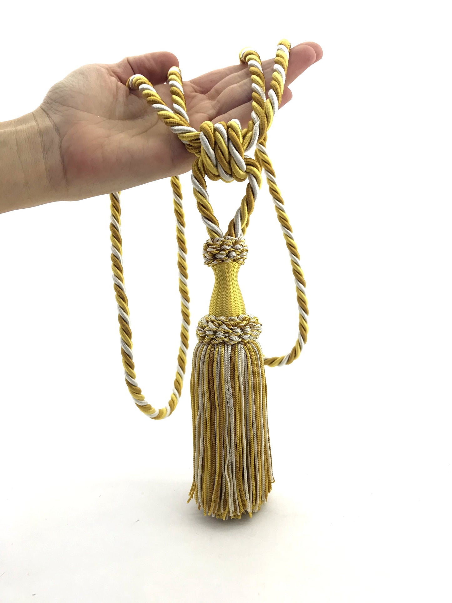 Embrasse per Tende con Nappa 15cm - Oro e Avorio | Made in Firenze
