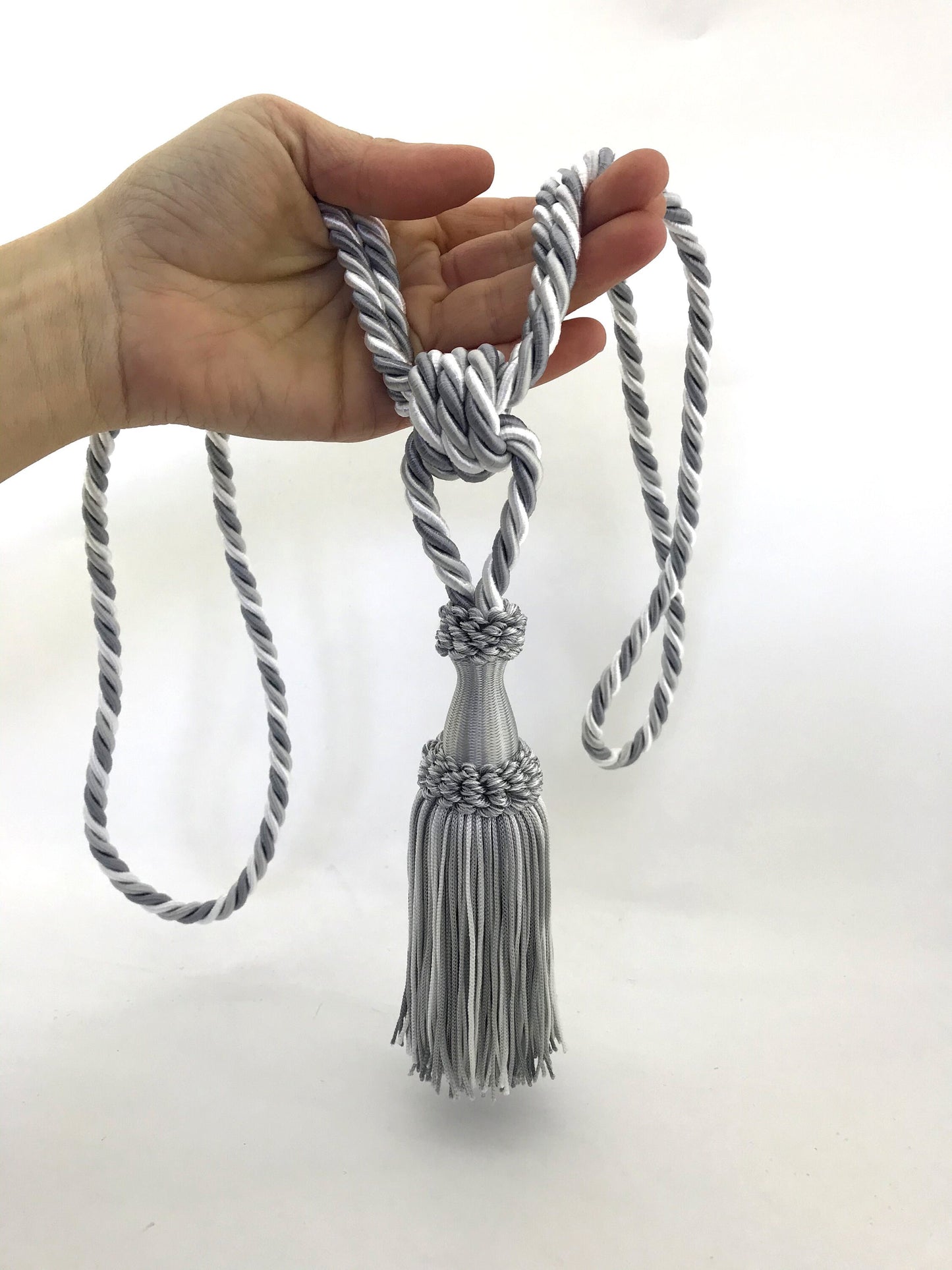 Embrasse per Tende con Nappa 15cm - Grigio e Bianco | Made in Firenze