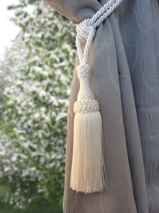 Embrasse per Tende con Nappa Grande 20cm - Bianco | Made in Firenze