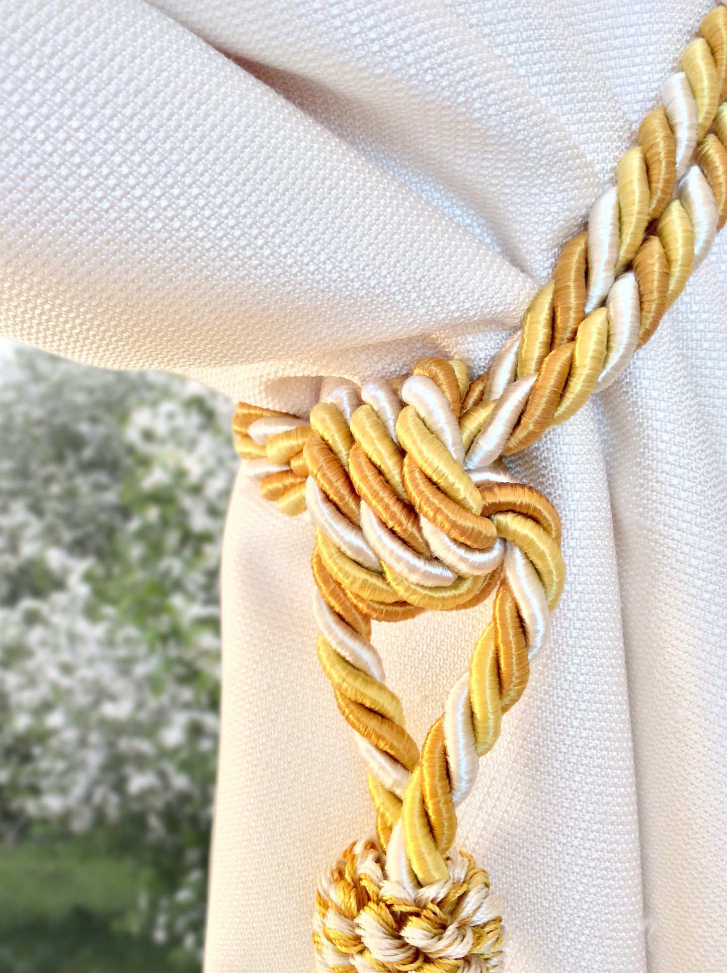 Embrasse per Tende con Nappa Grande 20cm - Oro, giallo e avorio | Made in Firenze (Copy)