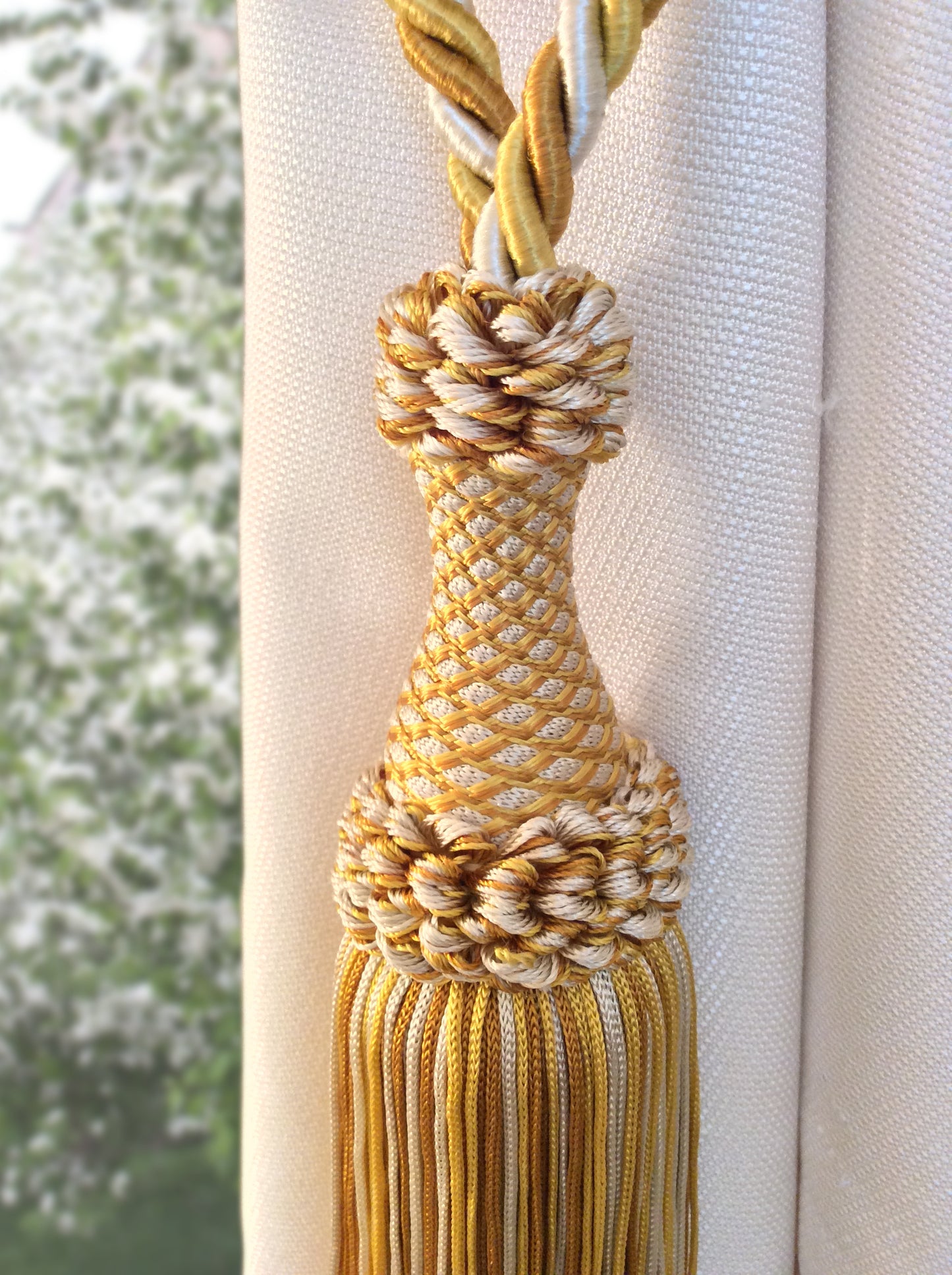Embrasse per Tende con Nappa Grande 20cm - Oro, giallo e avorio | Made in Firenze (Copy)