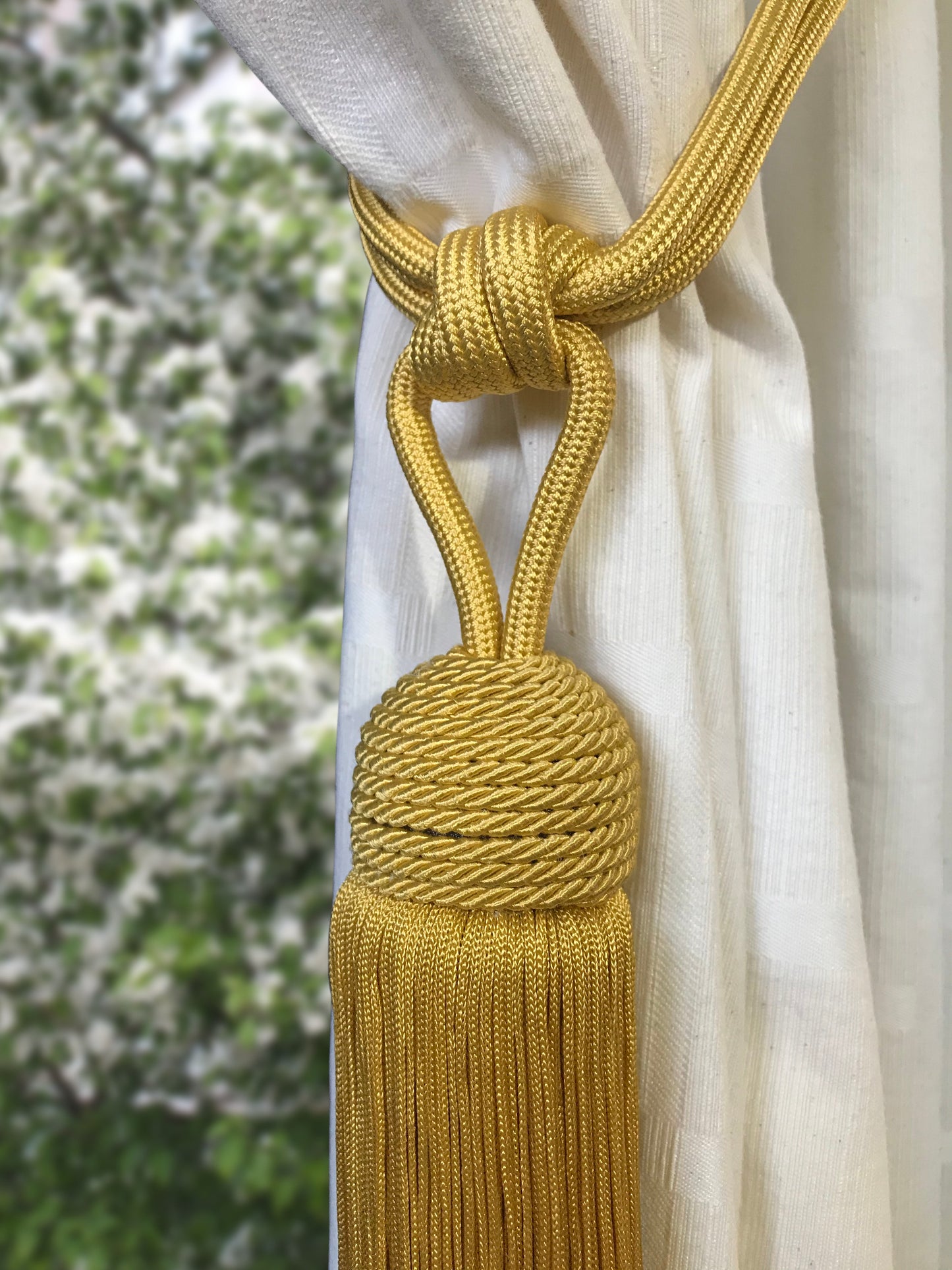 Embrasse per Tende con Nappa Grande 23cm - Giallo Oro | Made in Firenze