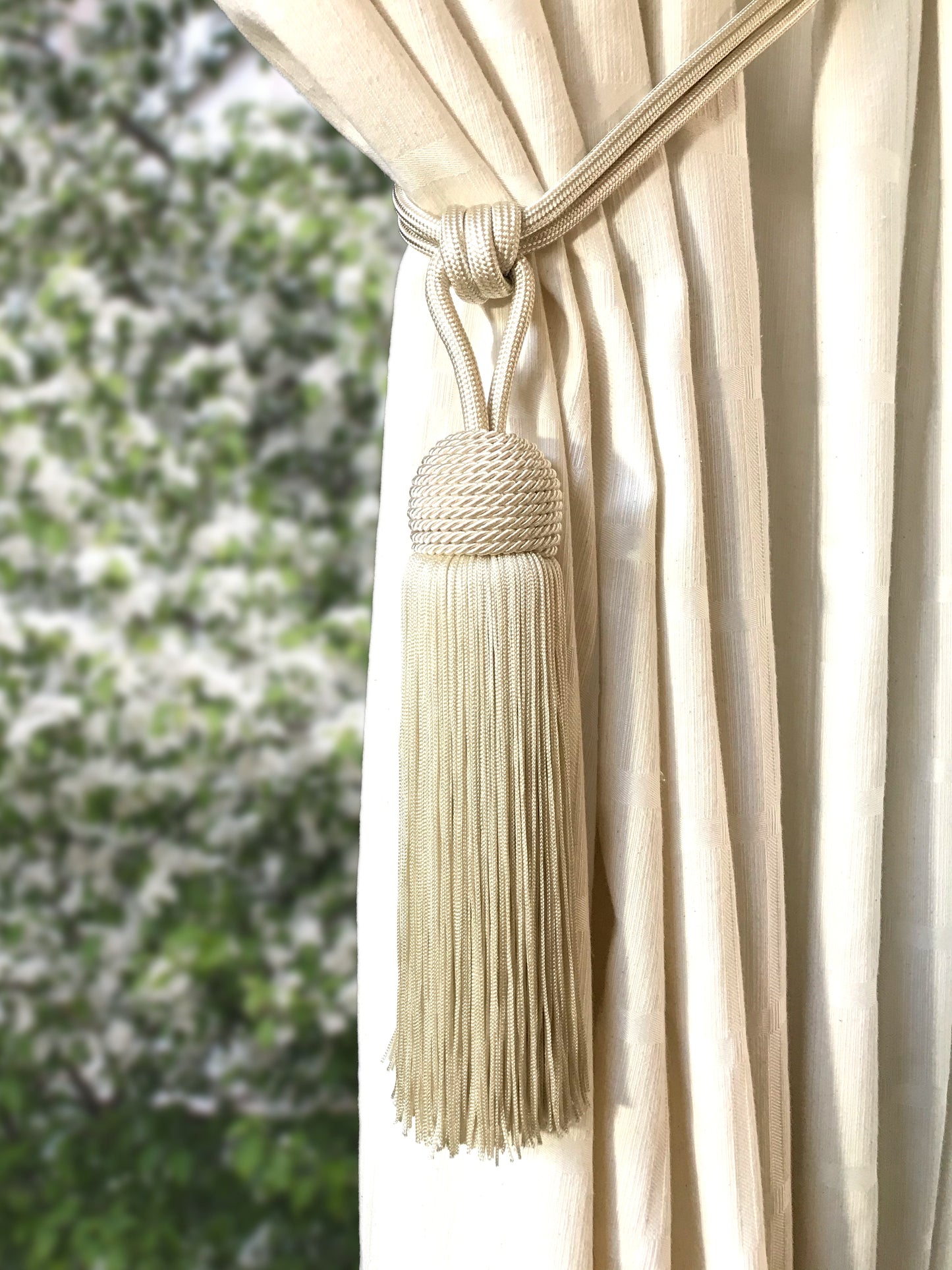 Embrasse per Tende con Nappa Grande 23cm - Bianco Avorio | Made in Firenze