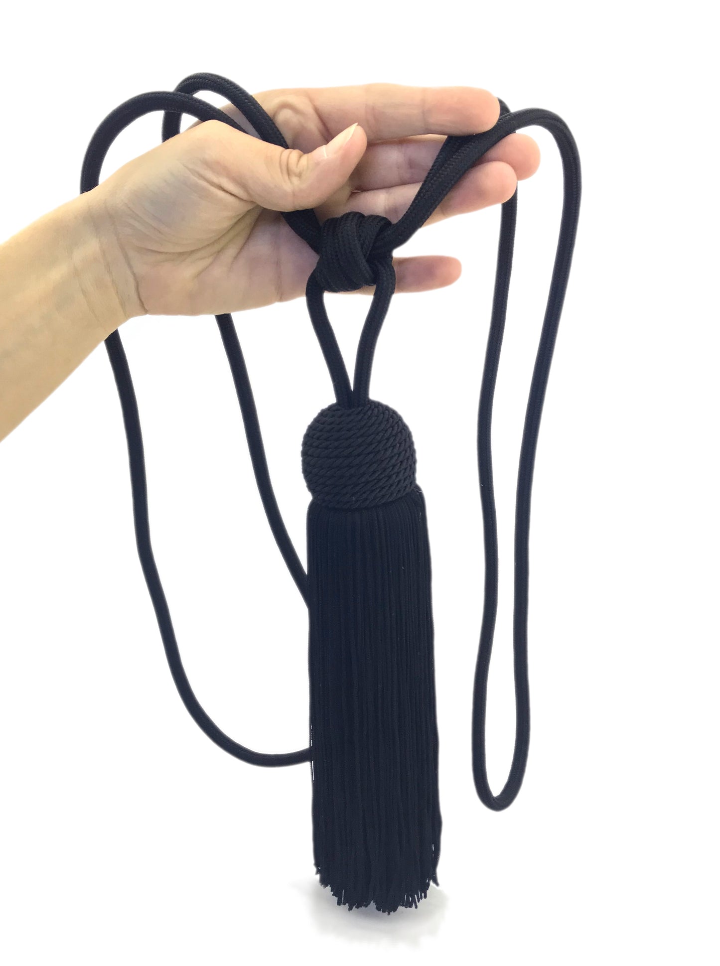 Embrasse per Tende con Nappa Grande 23cm - Nero | Made in Firenze