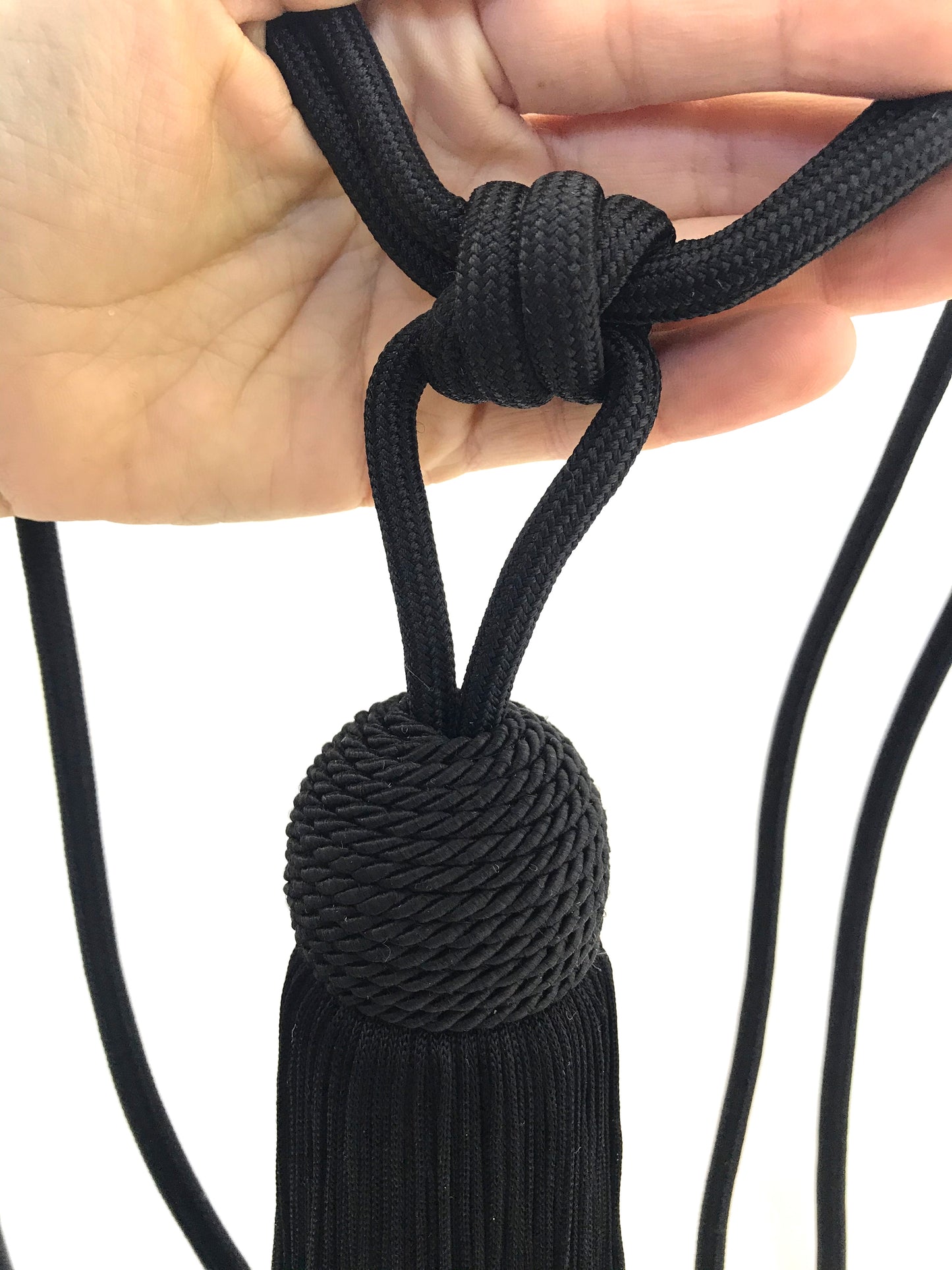 Embrasse per Tende con Nappa Grande 23cm - Nero | Made in Firenze