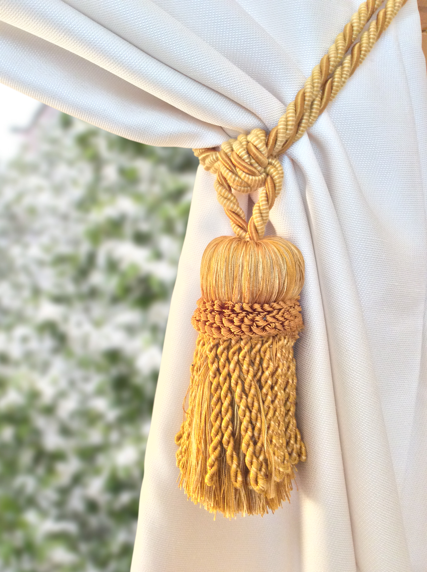 Embrasse per Tende con Nappa Grande 16cm - Giallo Oro | Made in Firenze