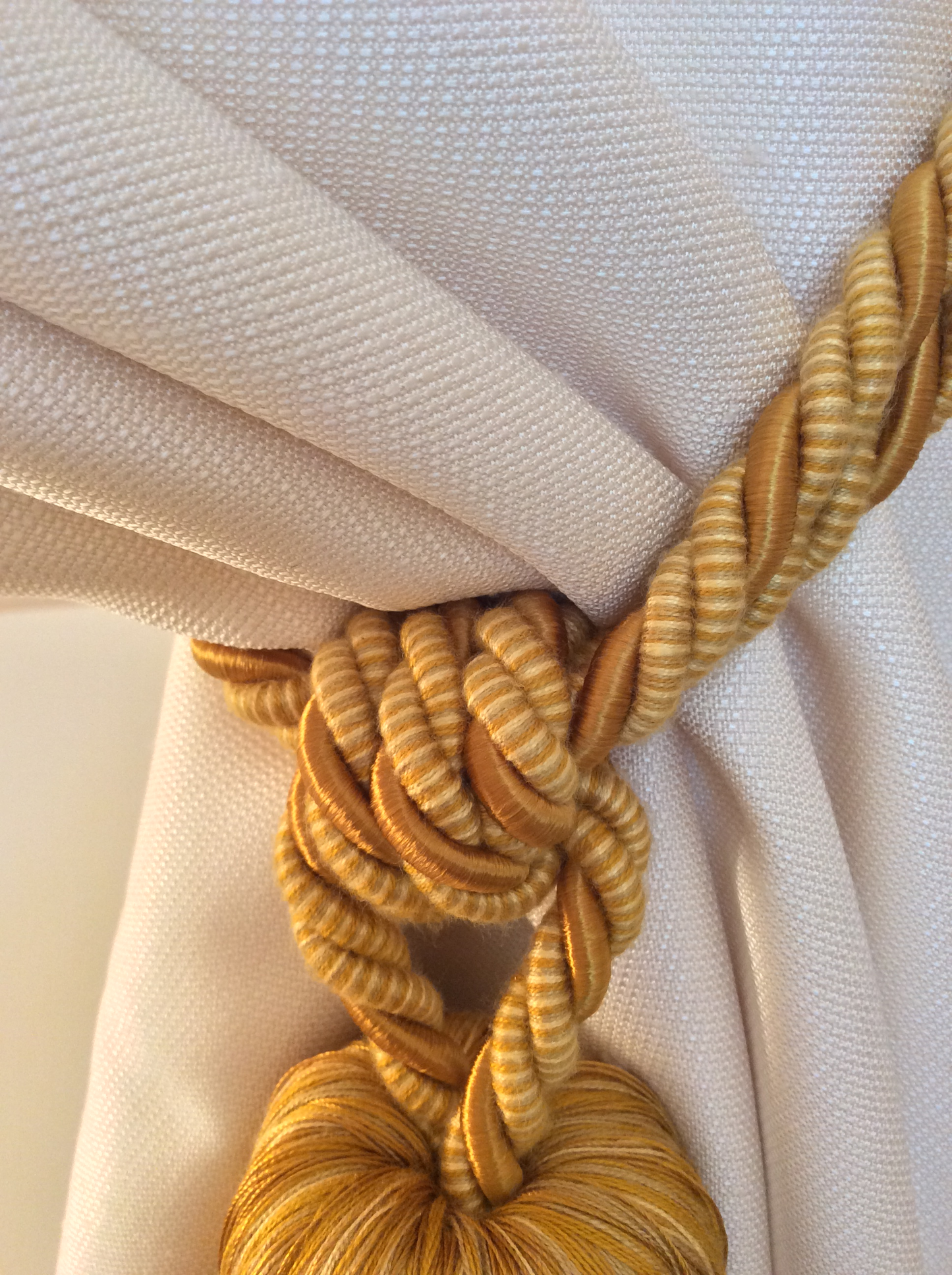Embrasse per Tende con Nappa Grande 16cm - Giallo Oro | Made in Firenze