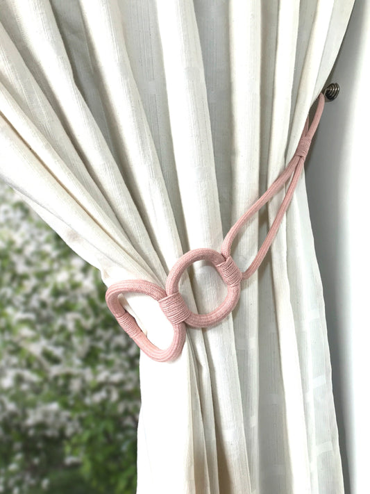 Bracciale rosa a tre anelli, elegante decorazione per tende tendaggi drappeggio drappo made in italy