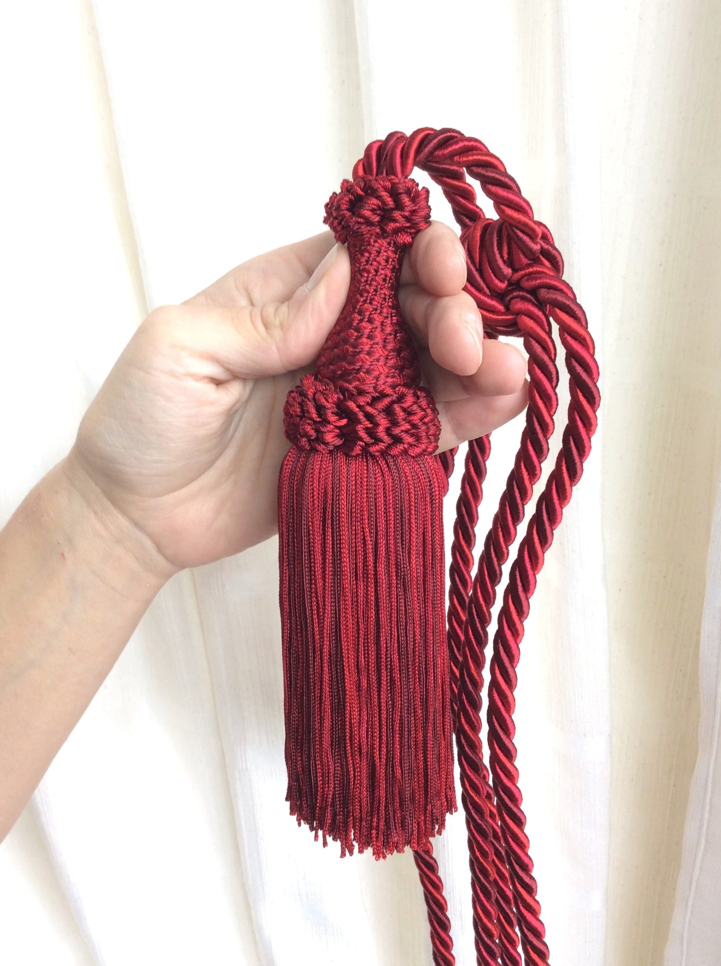 Embrasse per Tende con Nappa Grande 20cm - Rosso Bordò | Made in Firenze