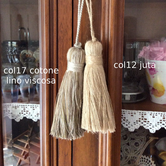nappa,  fiocco chiave, lino cotone viscosa juta naturali Made in Firenze shabby chic