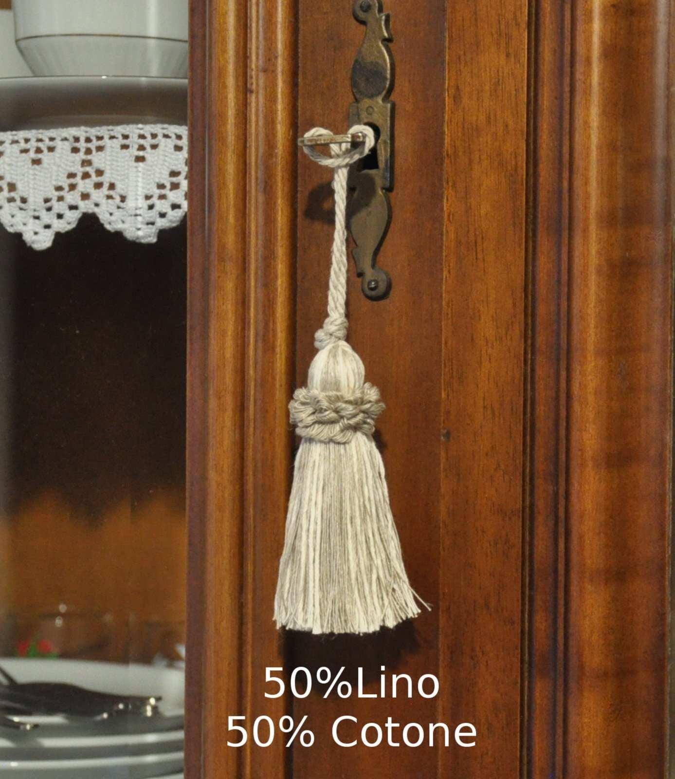 Nappa Fiocco Chiave in Fibre Naturali 8cm - Made in Firenze