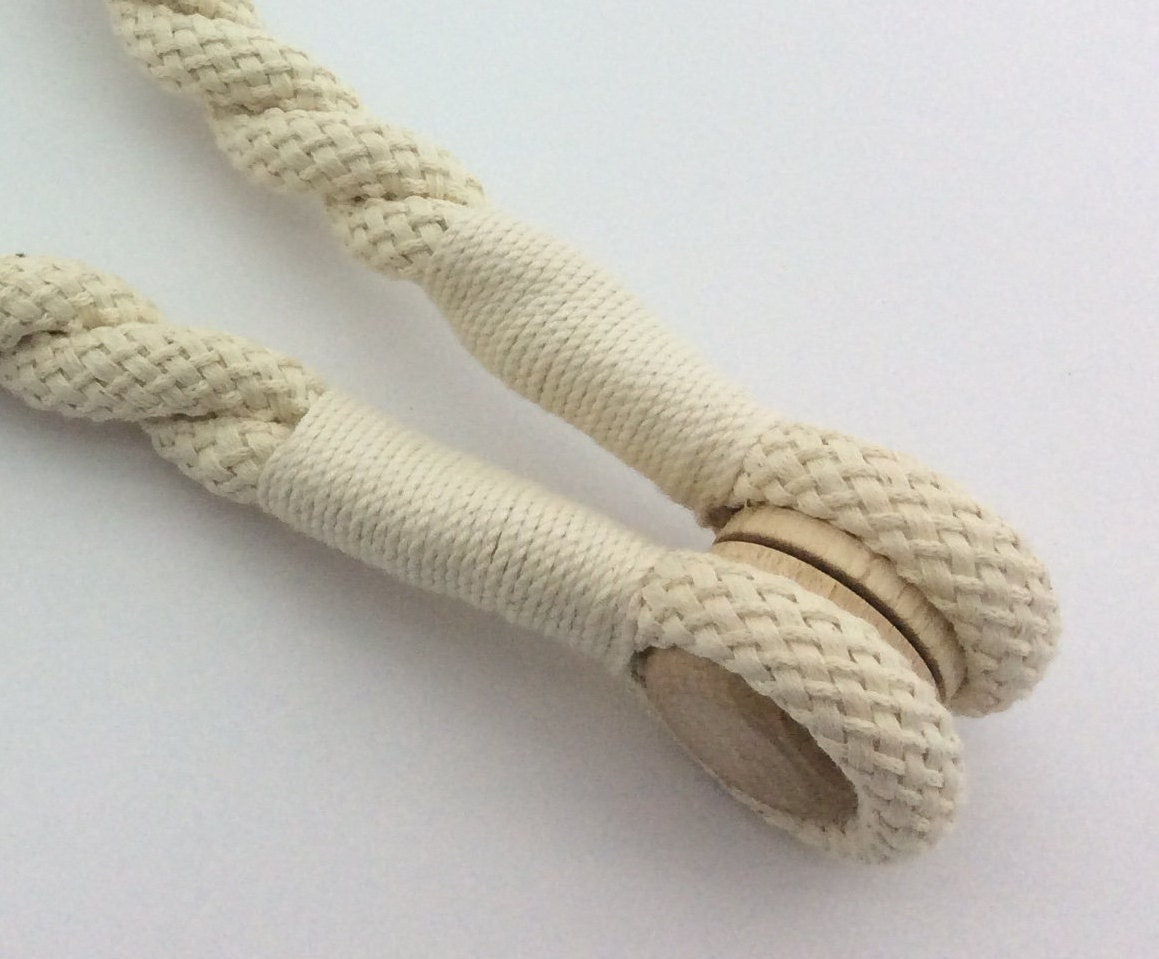Cotone.. Un legatenda magnetico 16mm, lungo 75cm. Stile rustico, arrendamento nautico e shabby, neutro per ogni abbinamento.