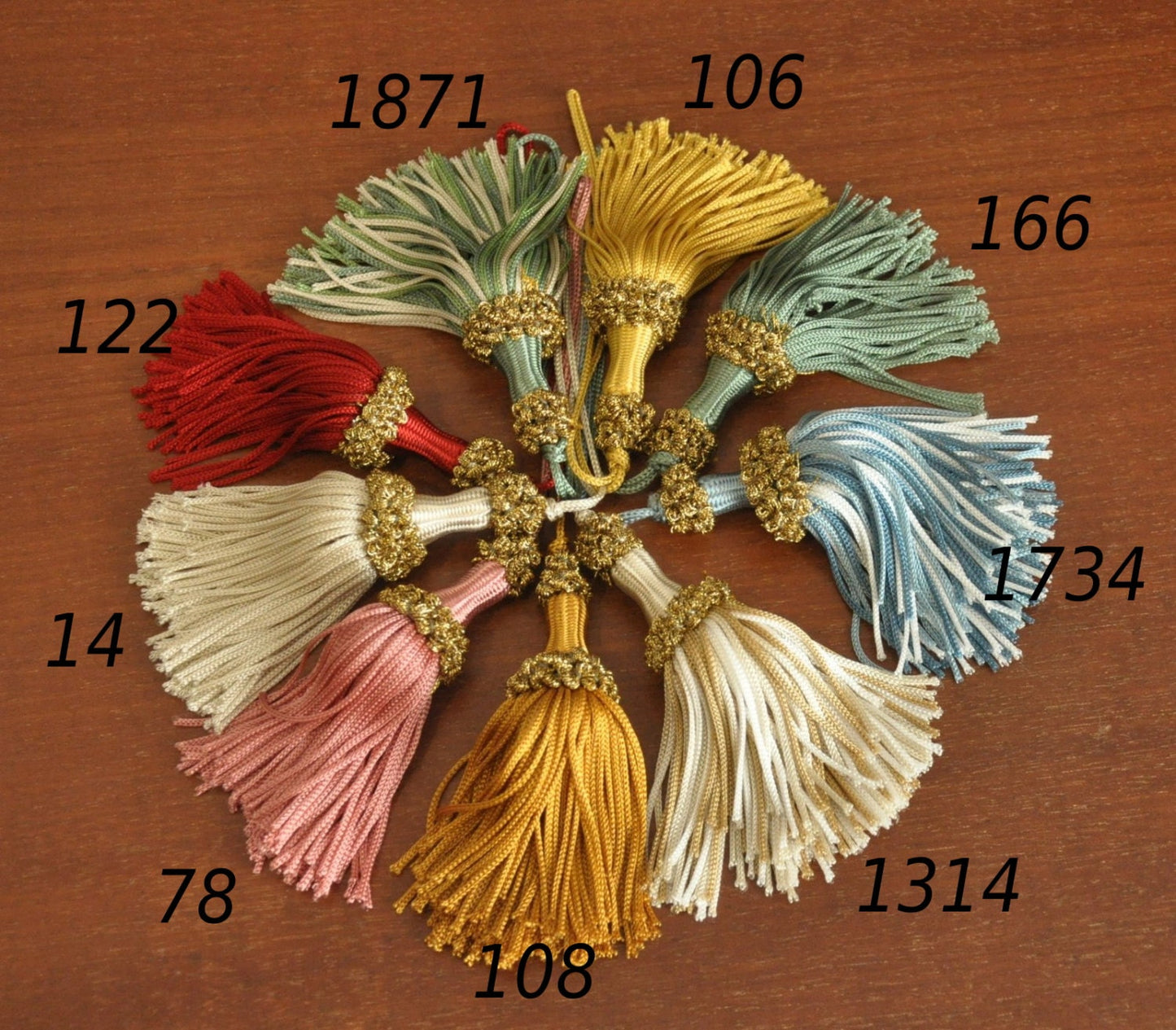 Key Tassel Lamè Key for Antique Furniture - 9 Mixed Colors Florence