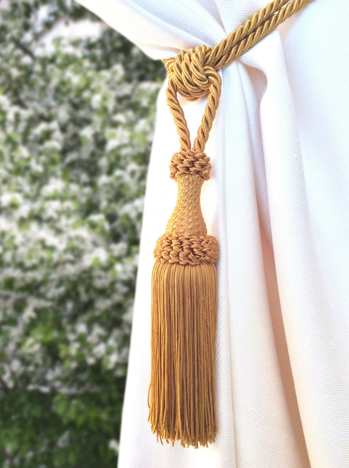 Embrasse per Tende con Nappa Grande 20cm - Oro Scuro | Made in Firenze