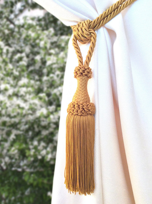 Embrasse per Tende con Nappa Grande 20cm - Oro Scuro | Made in Firenze