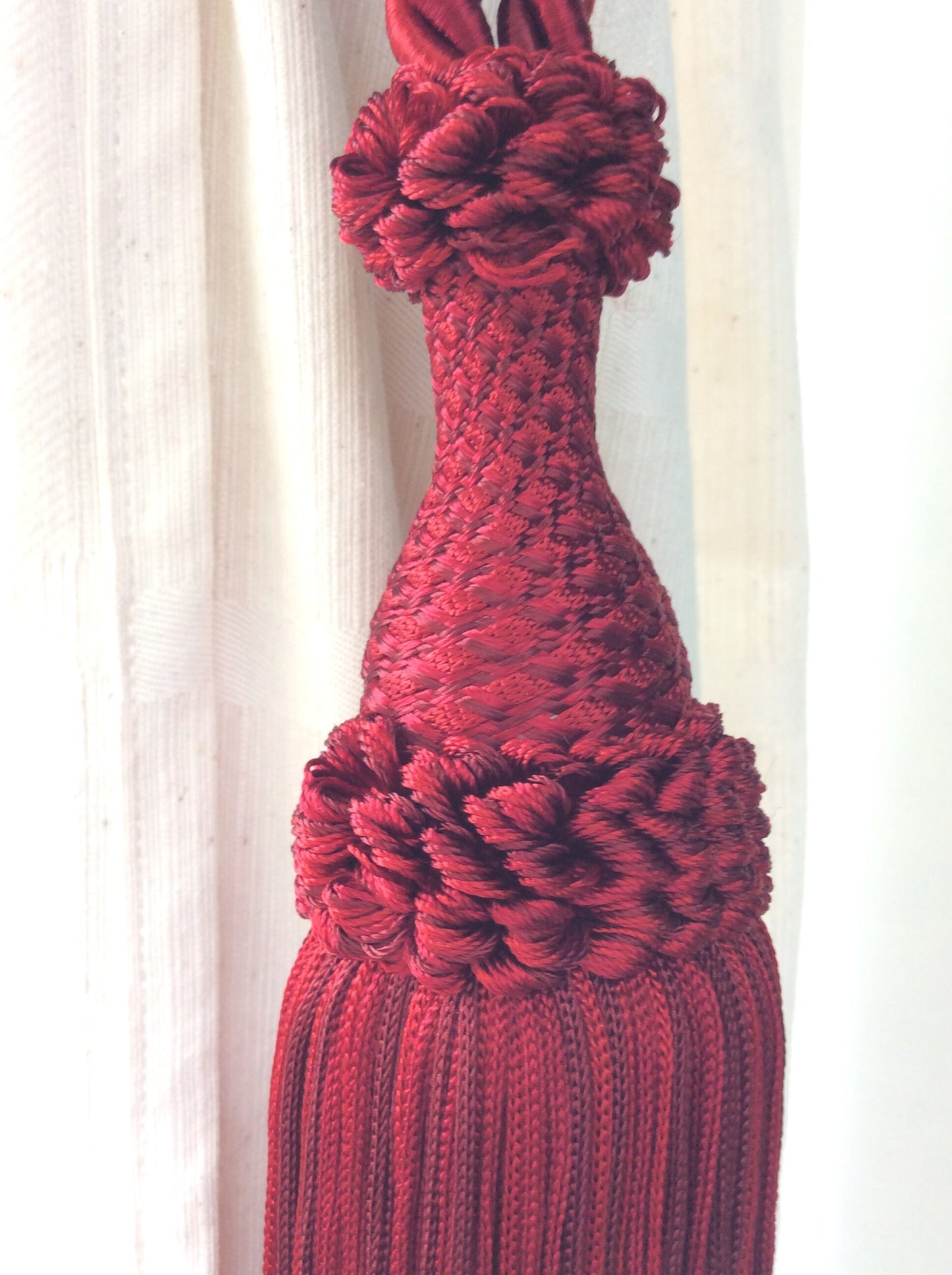 Embrasse per Tende con Nappa Grande 20cm - Rosso Bordò | Made in Firenze