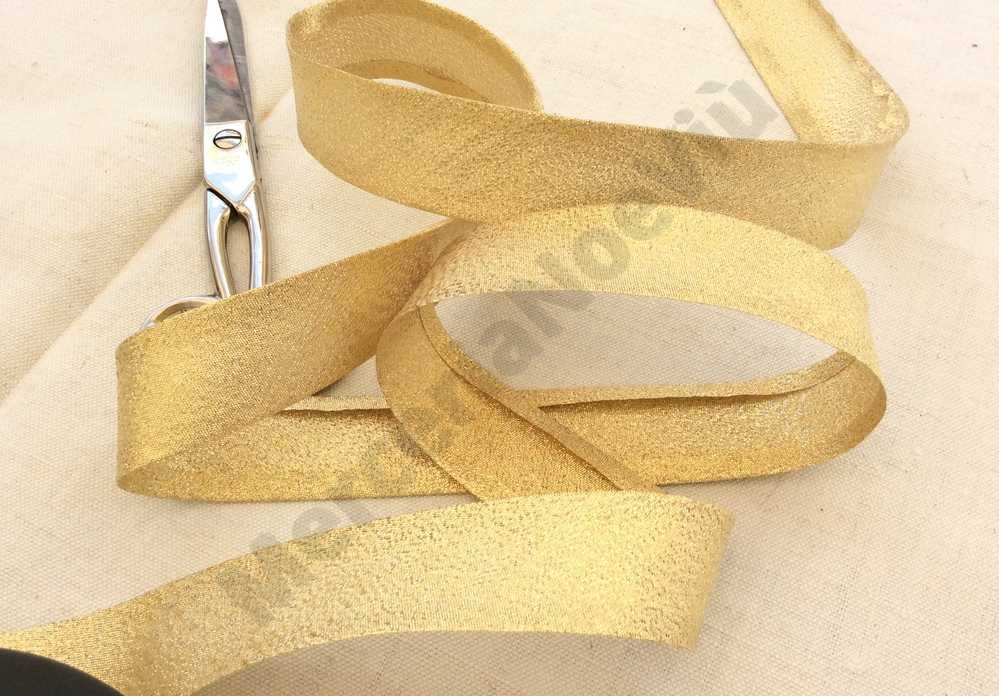 Nastro sbieco lamè oro argento 2,5 cm