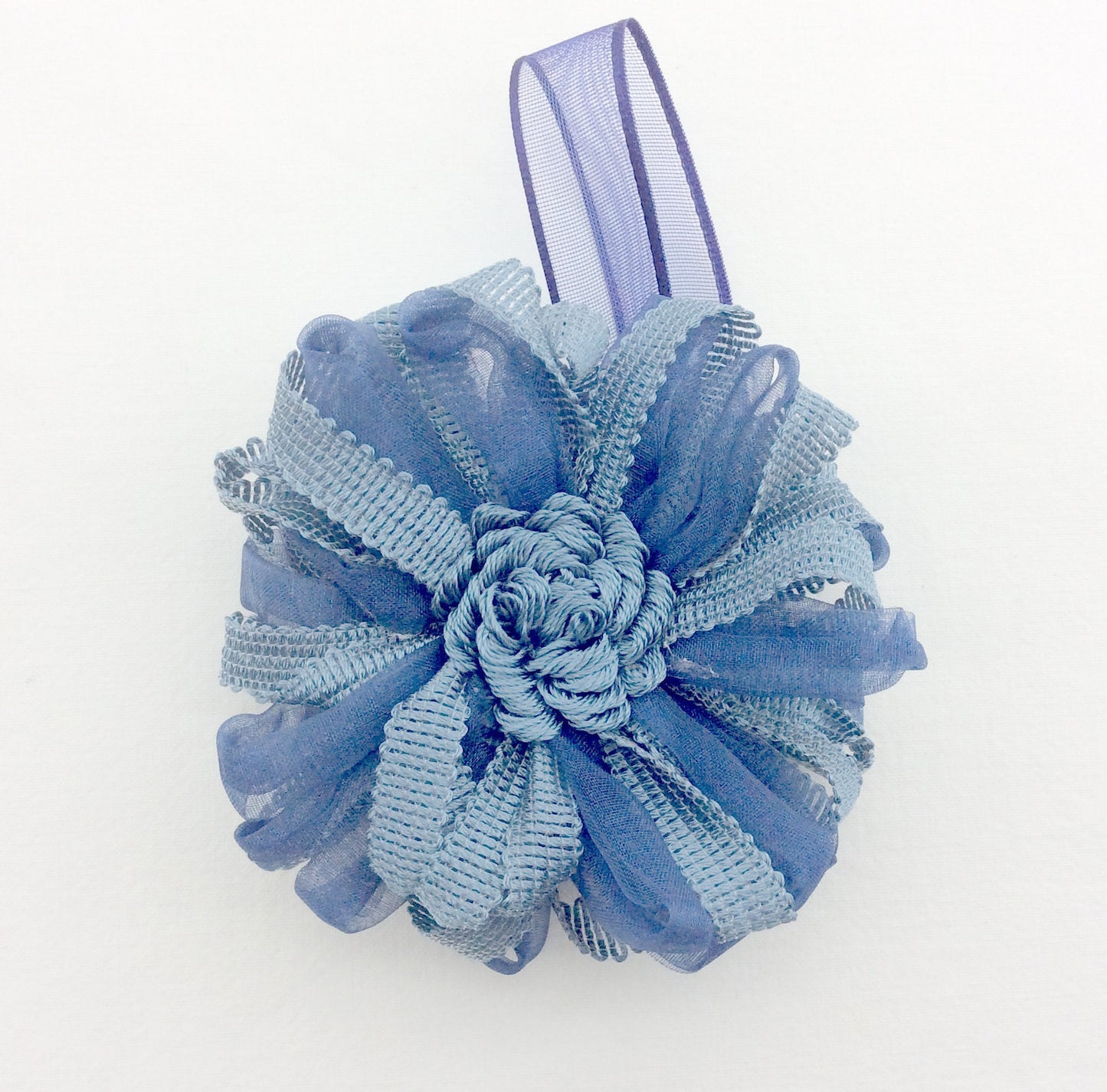 1 fermatenda calamita magnetica a fiore blu azzurro.Decorazione per tende tendaggi made in italy arredamento nautico vintage regalo per lei