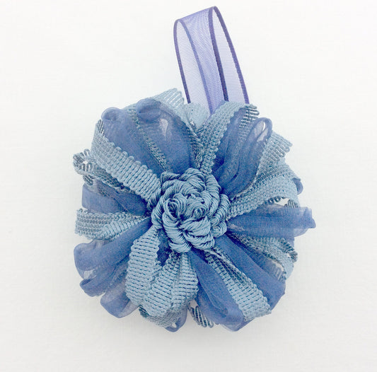 1 fermatenda calamita magnetica a fiore blu azzurro.Decorazione per tende tendaggi made in italy arredamento nautico vintage regalo per lei