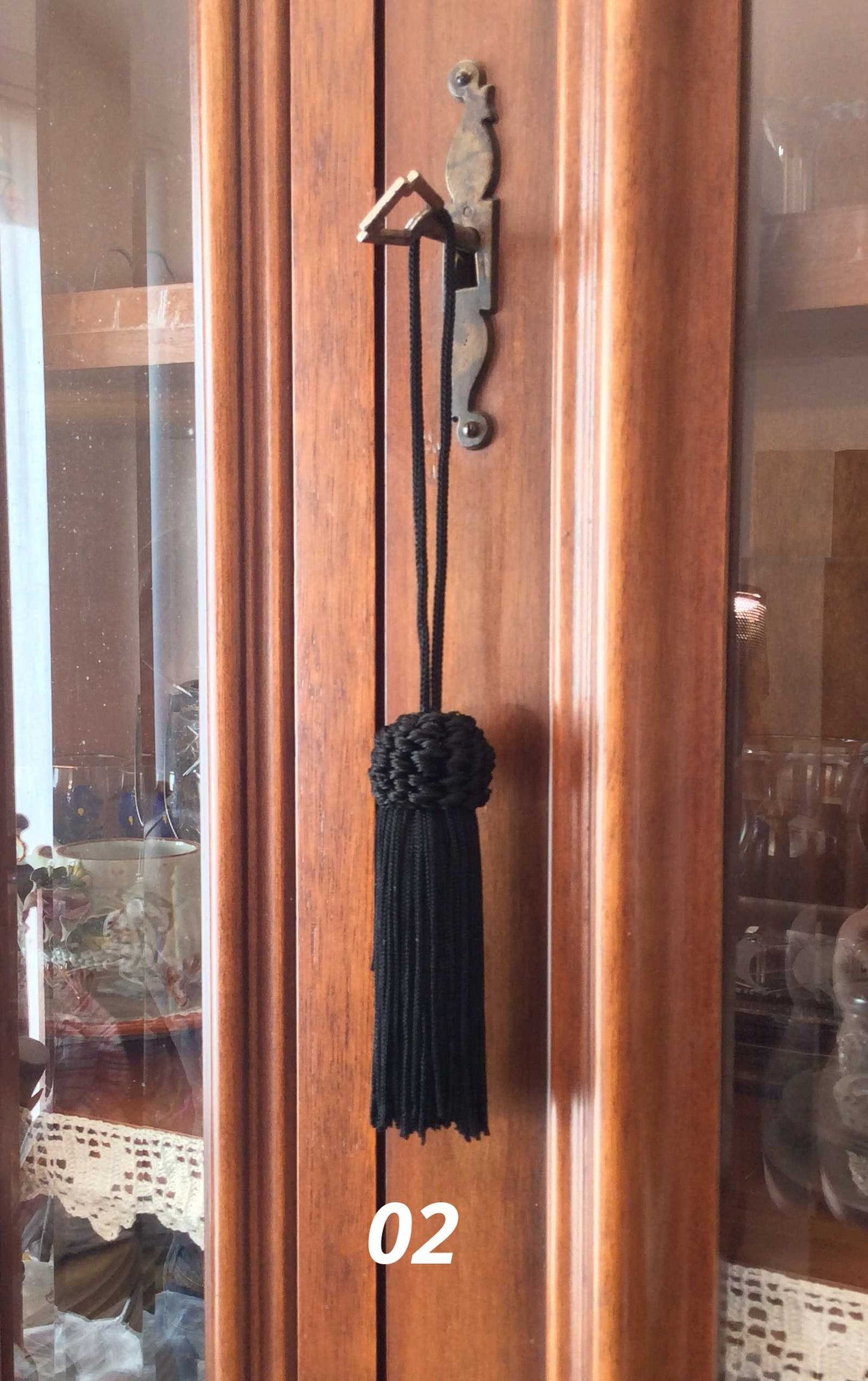 Nappa Fiocco Chiave Nera o Bordò 11cm - Made in Firenze
