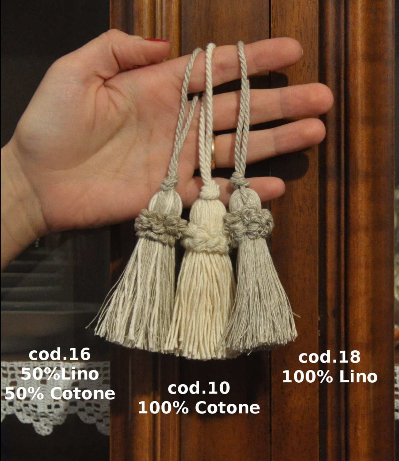 Nappa Fiocco Chiave in Fibre Naturali 8cm - Made in Firenze