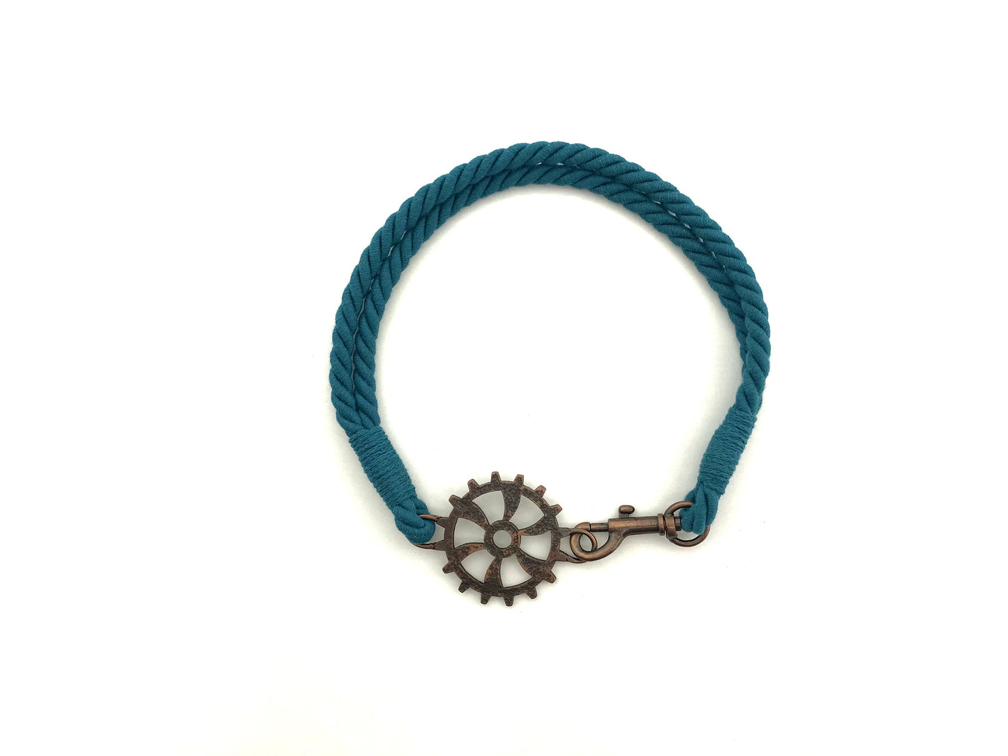 Bracciale per tende per allestimenti in stile industrial, in cotone VERDE PETROLIO . Allestimenti per loft ed open space. Made in Italy.