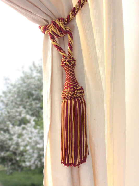 Embrasse per Tende con Nappa Grande 20cm - Rosso Giallo Oro | Made in Firenze