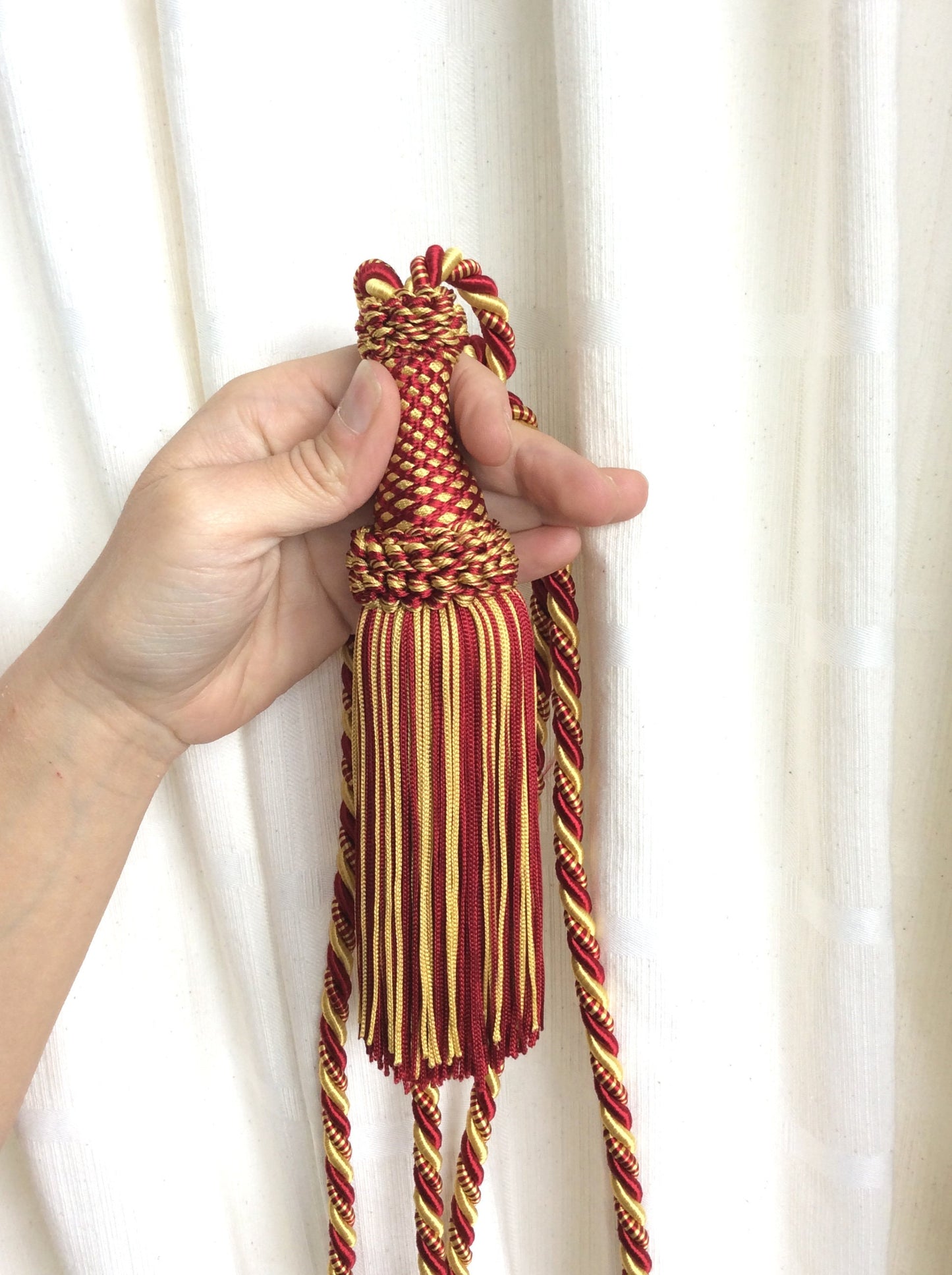 Embrasse per Tende con Nappa Grande 20cm - Rosso Giallo Oro | Made in Firenze