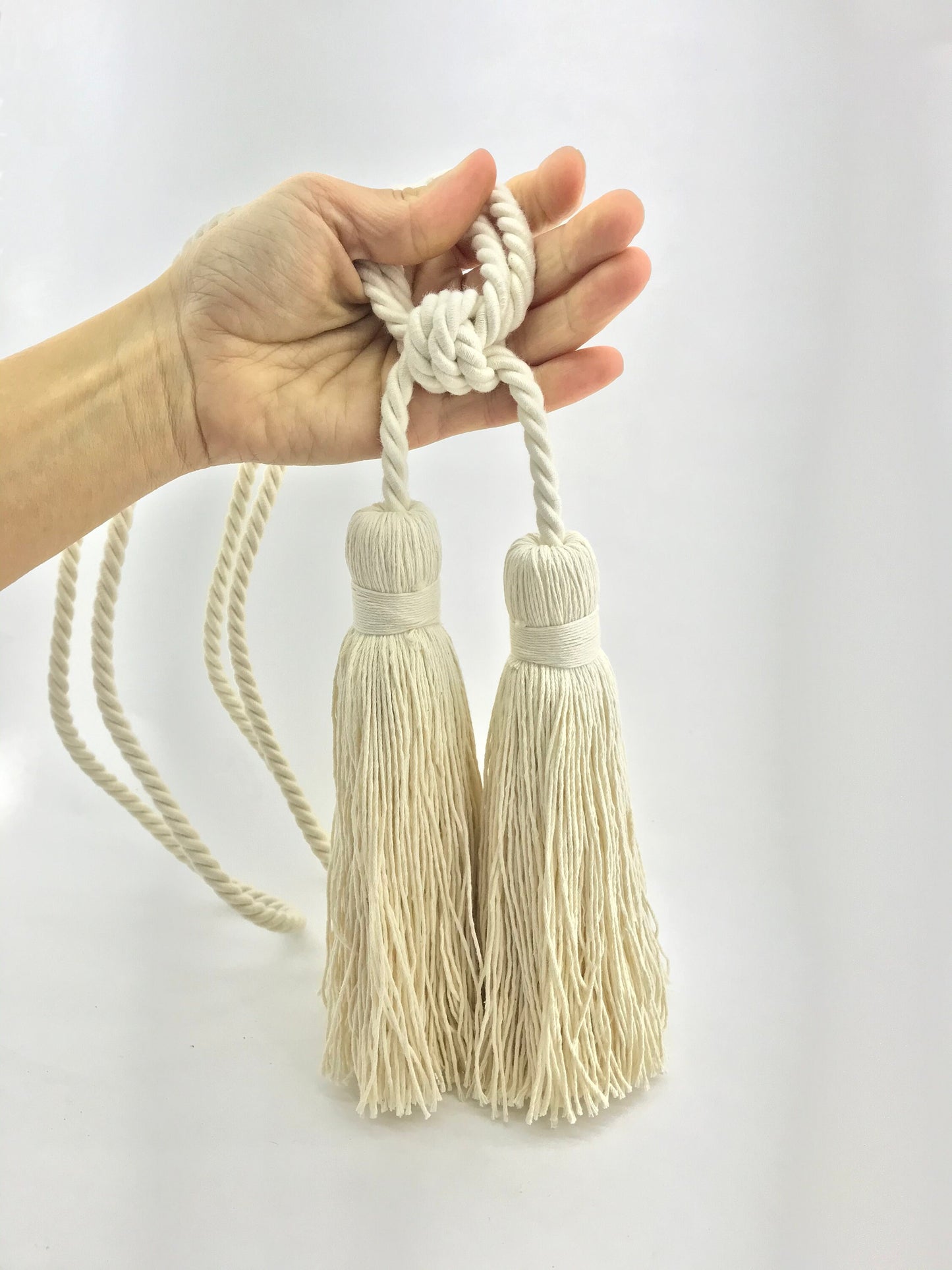 Stupenda grande embrasse doppia in cotone decorazione per tende tendaggi drappeggio drappo made in italy
