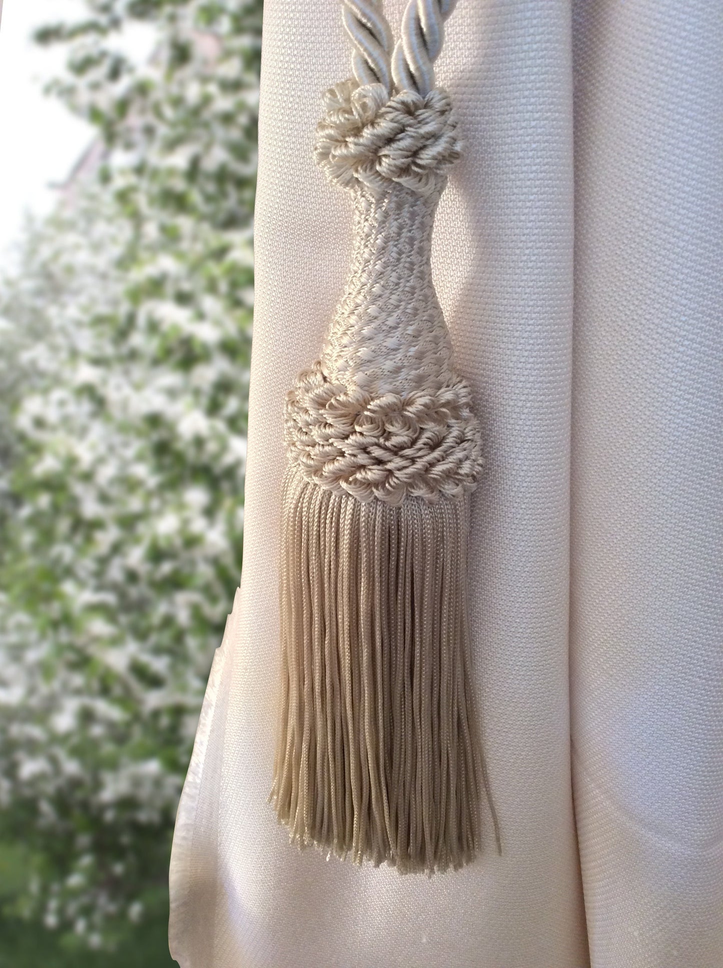 Embrasse per Tende con Nappa Grande 20cm - Panna | Made in Firenze