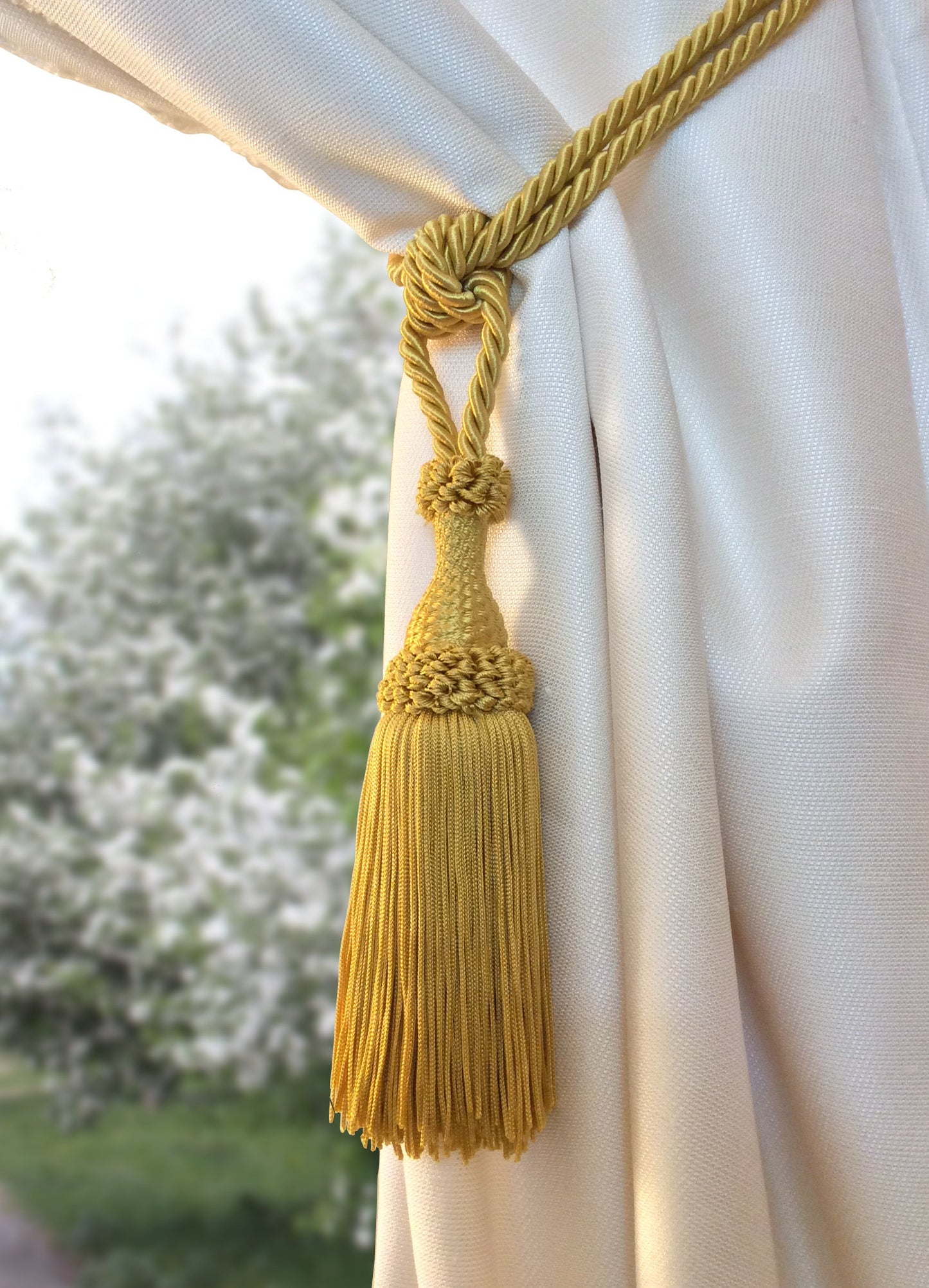 Embrasse per Tende con Nappa Grande 20cm - Oro | Made in Firenze