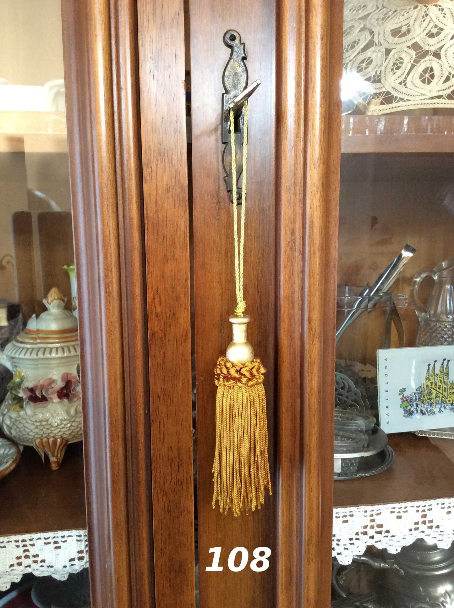 Shabby Chic Leather Bow Key 11cm - Made in Florence