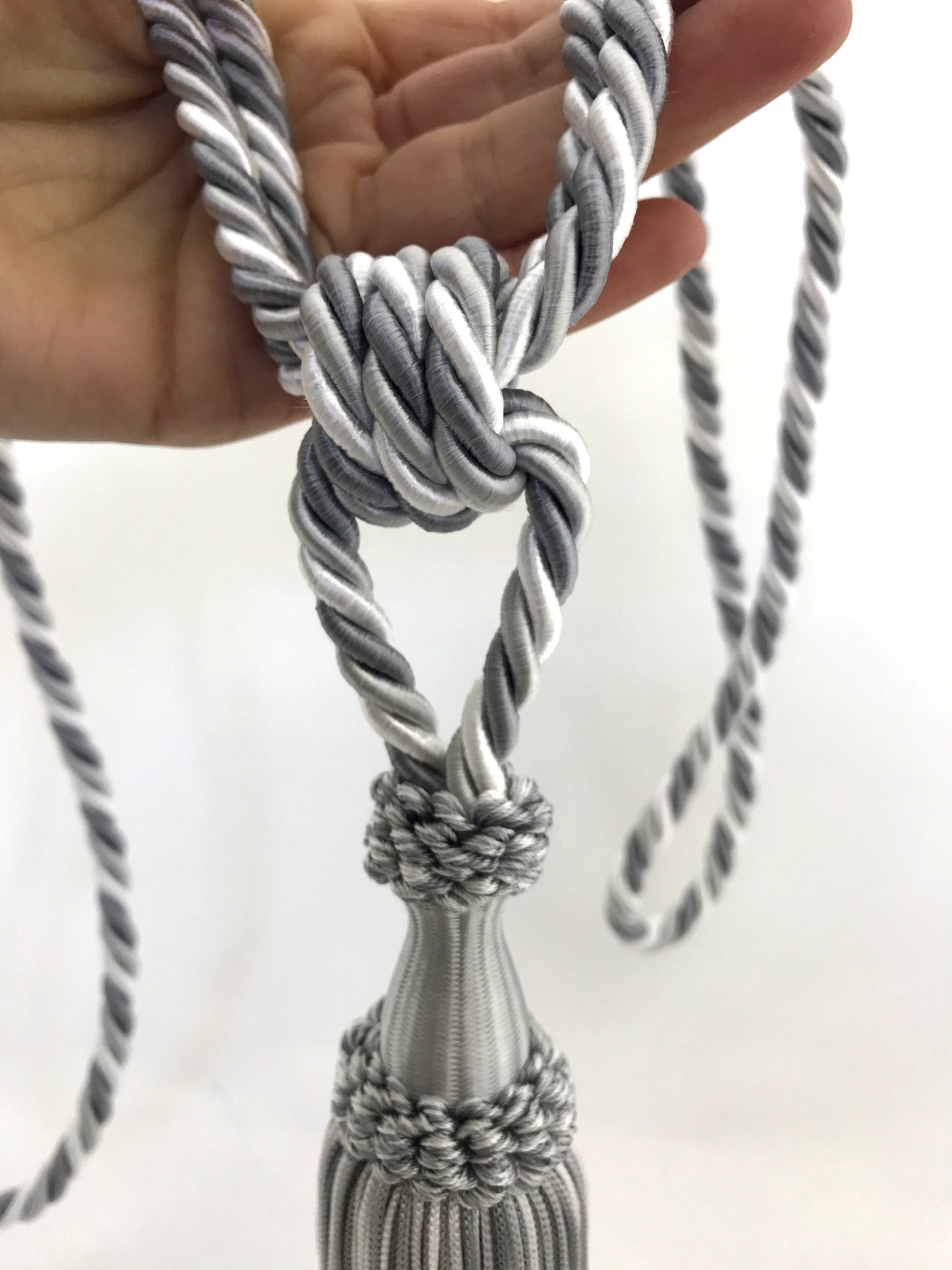 Embrasse per Tende con Nappa 15cm - Grigio e Bianco | Made in Firenze