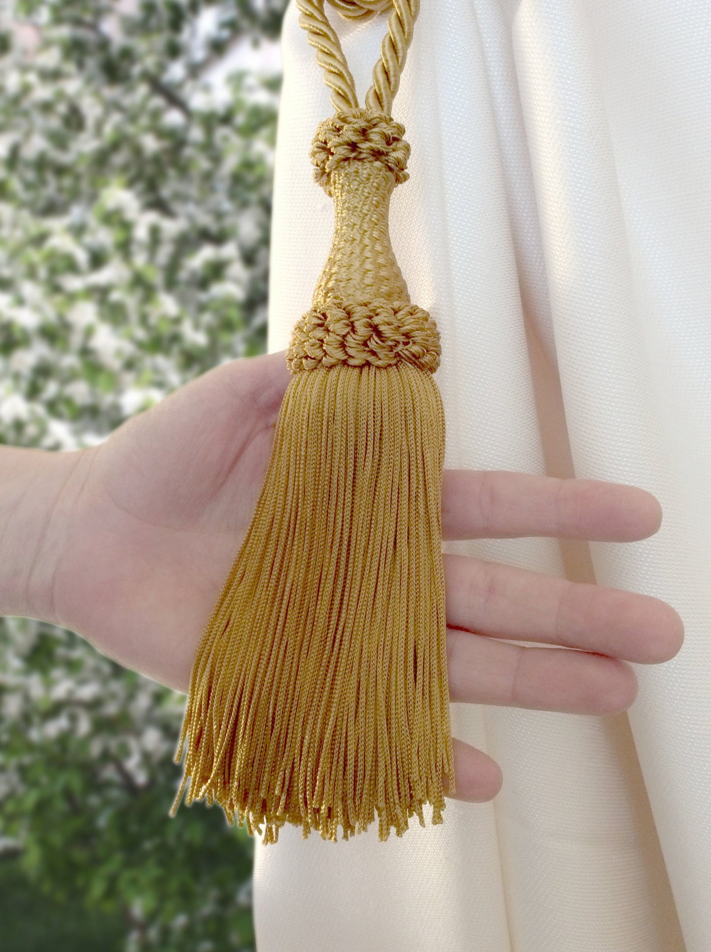 Embrasse per Tende con Nappa Grande 20cm - Oro Scuro | Made in Firenze