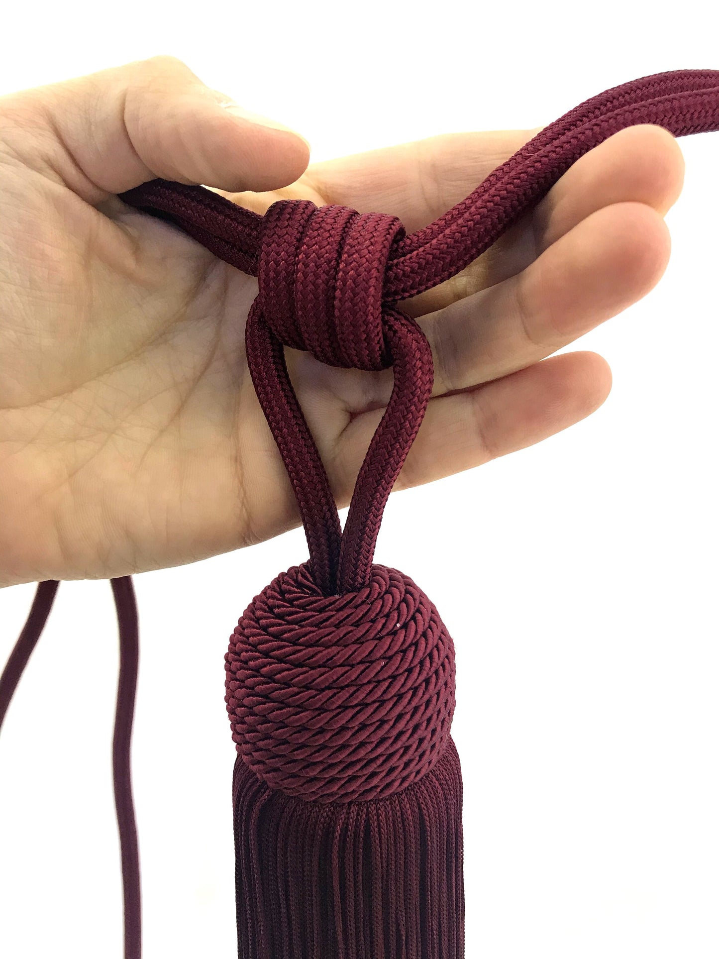 Embrasse per Tende con Nappa Grande 23cm - Rosso Bordò | Made in Firenze