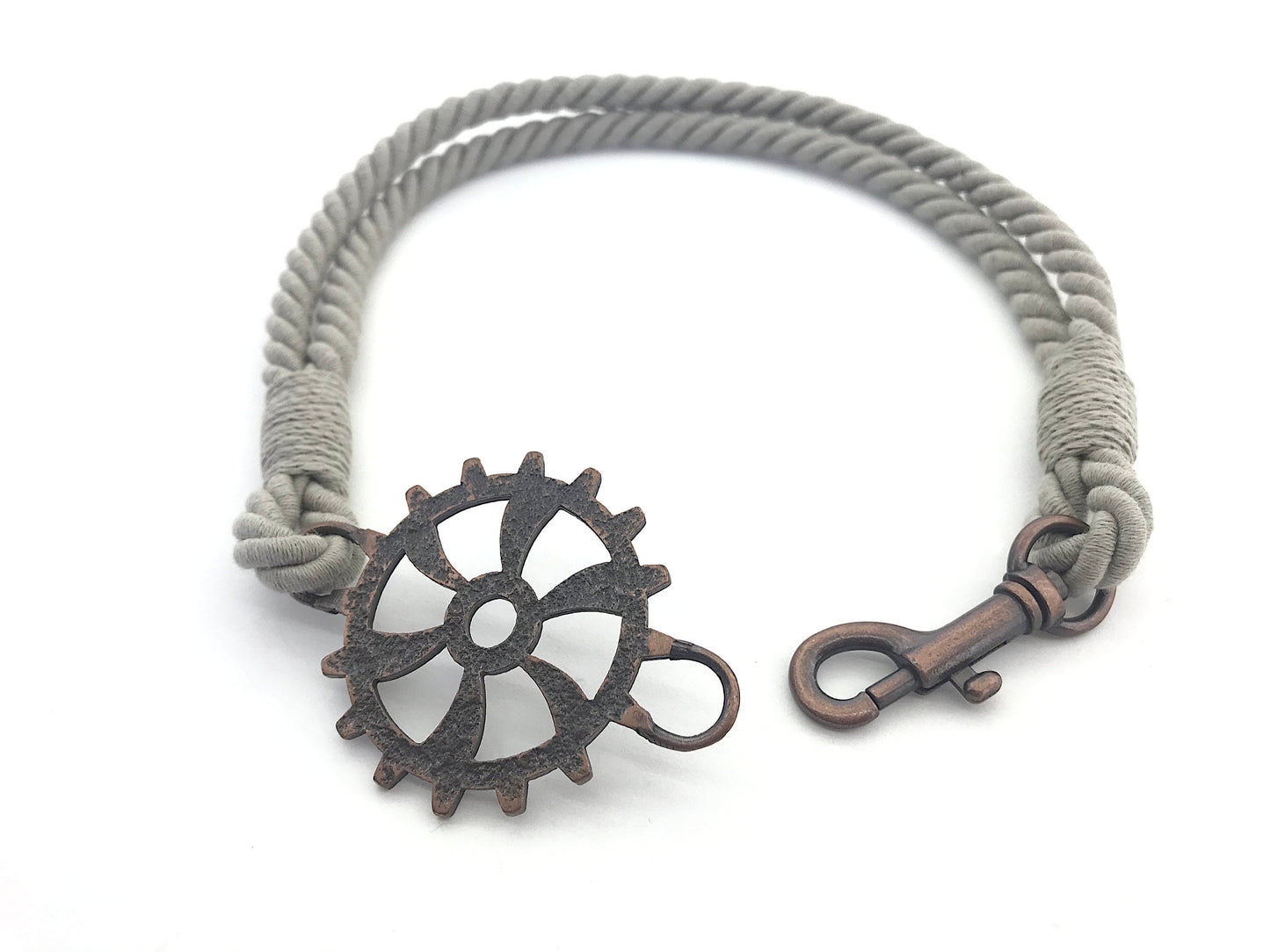 Bracciale per tende per allestimenti in stile industrial, in cotone GRIGIO ecologico. Allestimenti per loft ed open space. Made in Italy.