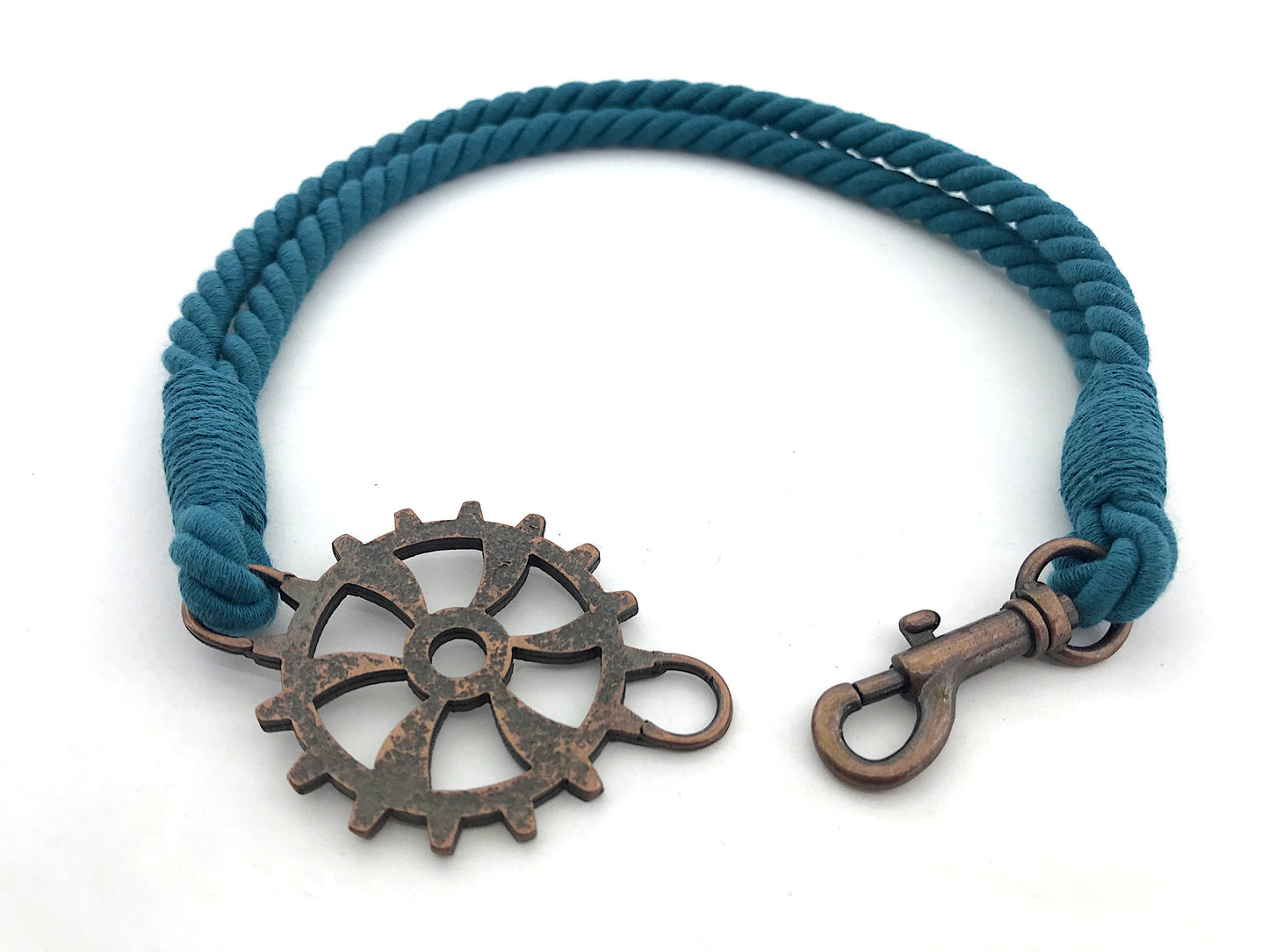 Bracciale per tende per allestimenti in stile industrial, in cotone VERDE PETROLIO . Allestimenti per loft ed open space. Made in Italy.